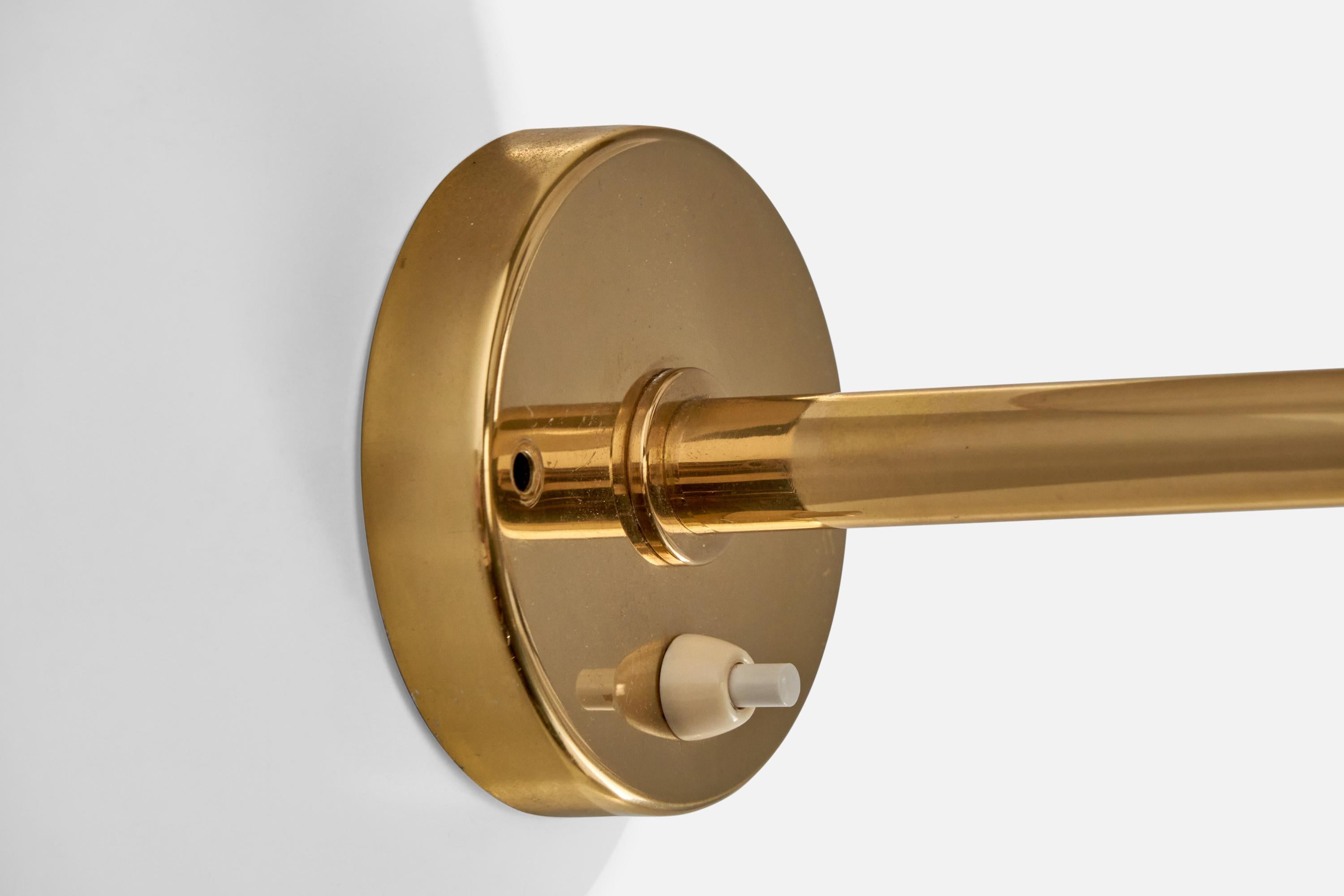 Bergboms, Wall Lights, Brass, Fabric, Sweden, 1970s 1