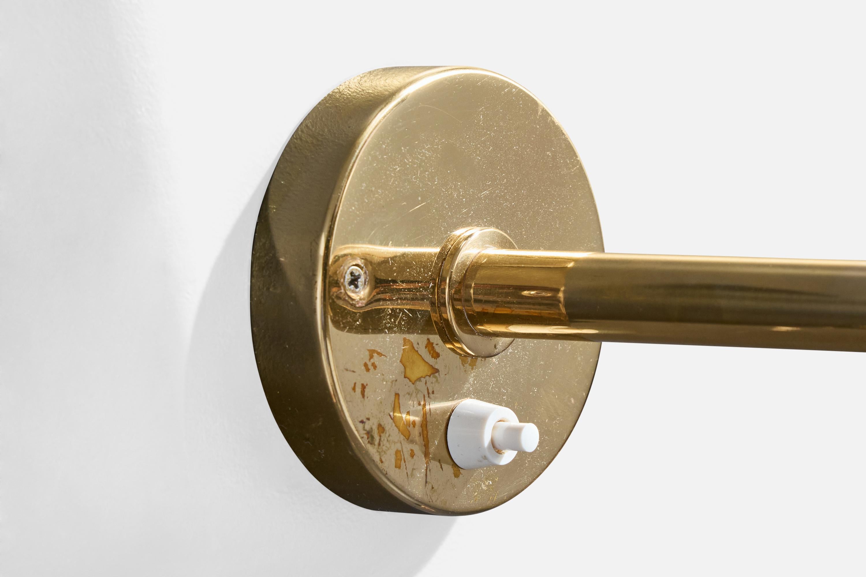 Bergboms, Luci da parete, Ottone, Tessuto, Svezia, anni '1970 in vendita 1