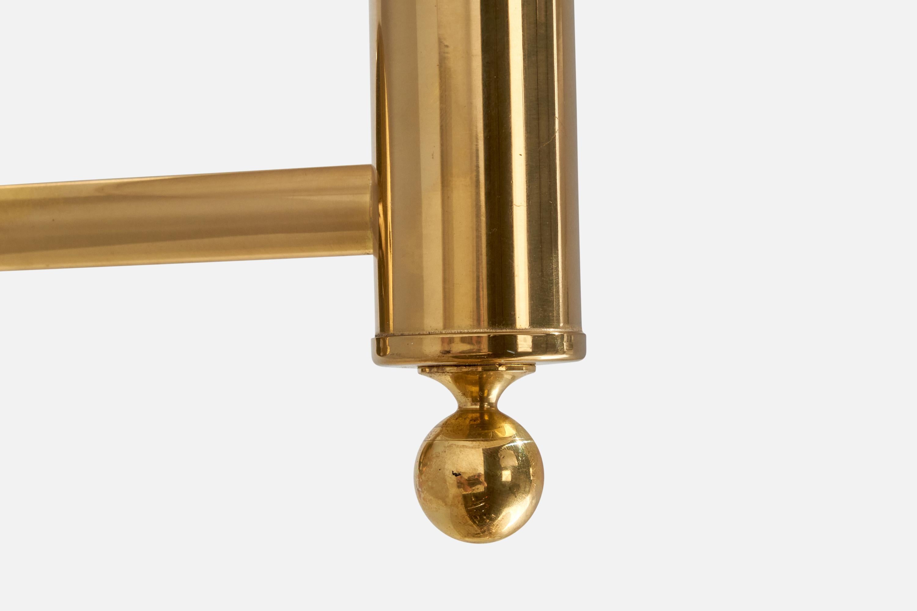 Bergboms, Wall Lights, Brass, Fabric, Sweden, 1970s 2