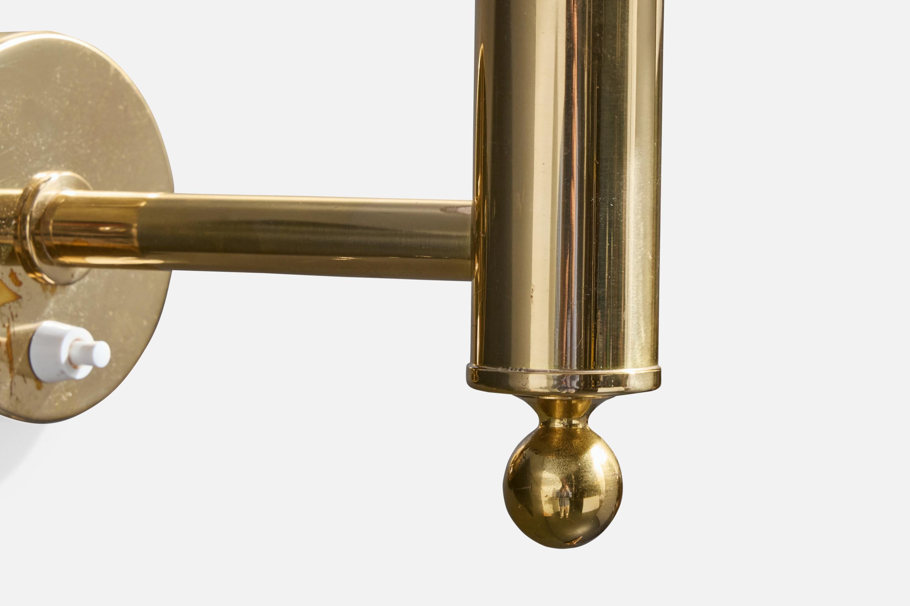 Bergboms, Luci da parete, Ottone, Tessuto, Svezia, anni '1970 in vendita 2