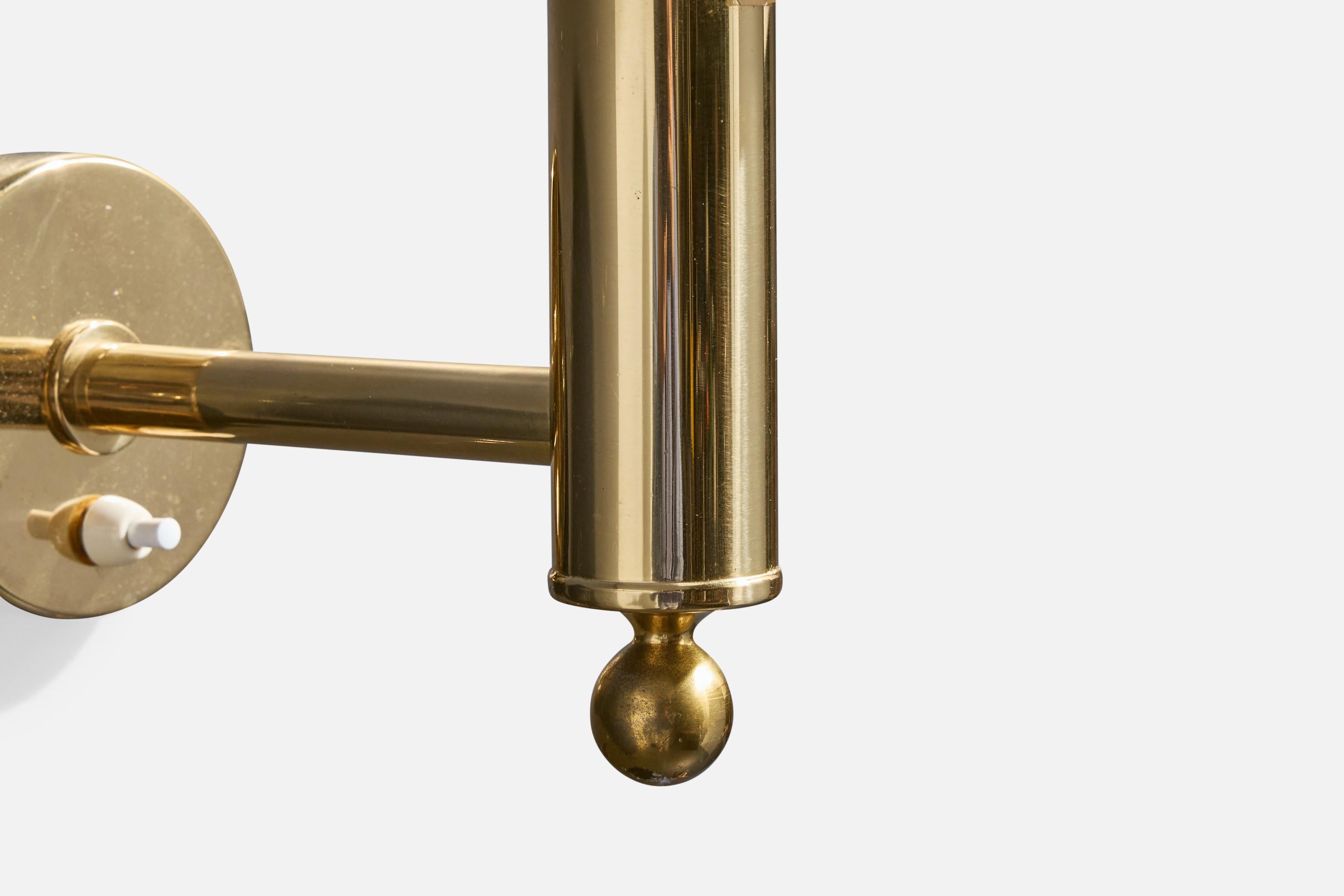 Bergboms, Luci da parete, Ottone, Tessuto, Svezia, anni '1970 in vendita 1