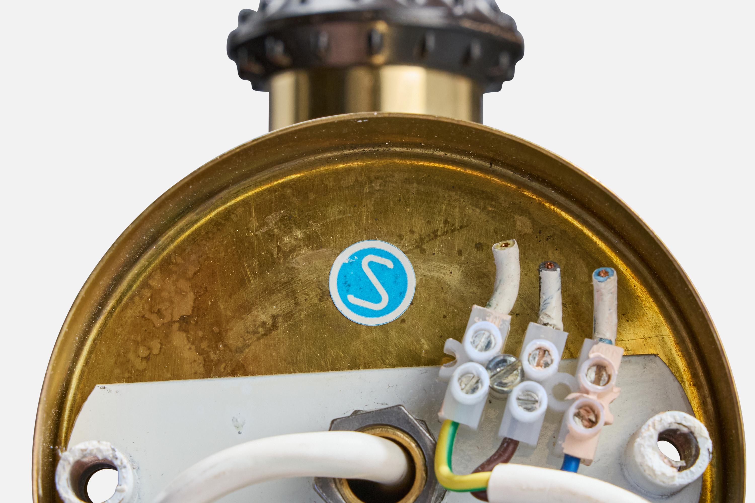 Bergboms, Luci da parete, Ottone, Tessuto, Svezia, anni '1970 in vendita 5