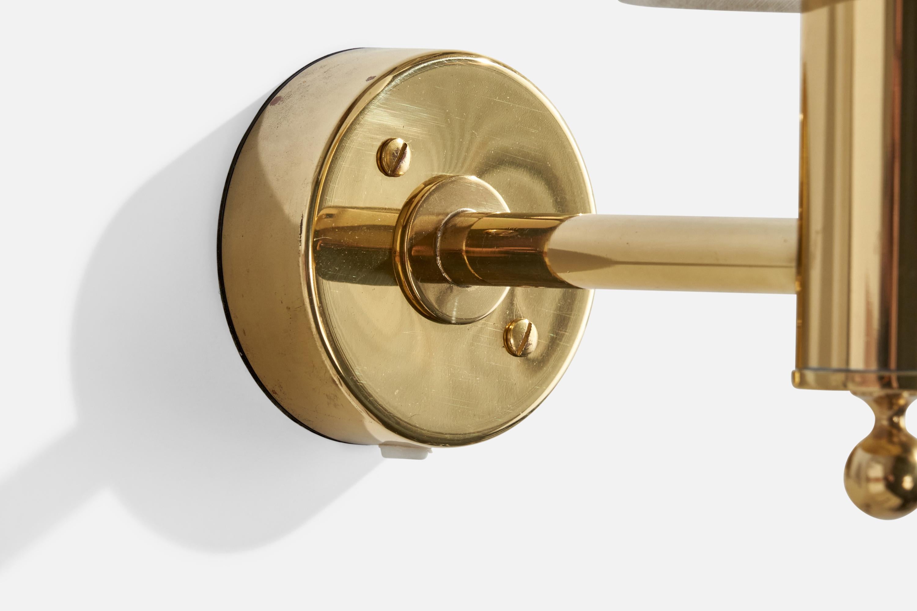 Bergboms, Wall Lights, Brass, Fabric, Sweden, 1990s 1
