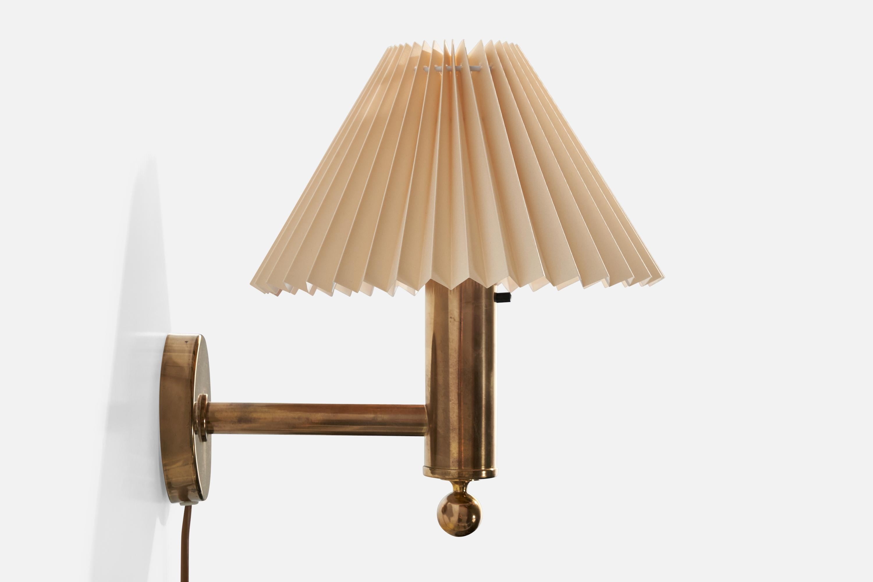 Late 20th Century Bergboms, Wall Lights, Brass, Paper, Sweden, 1970s