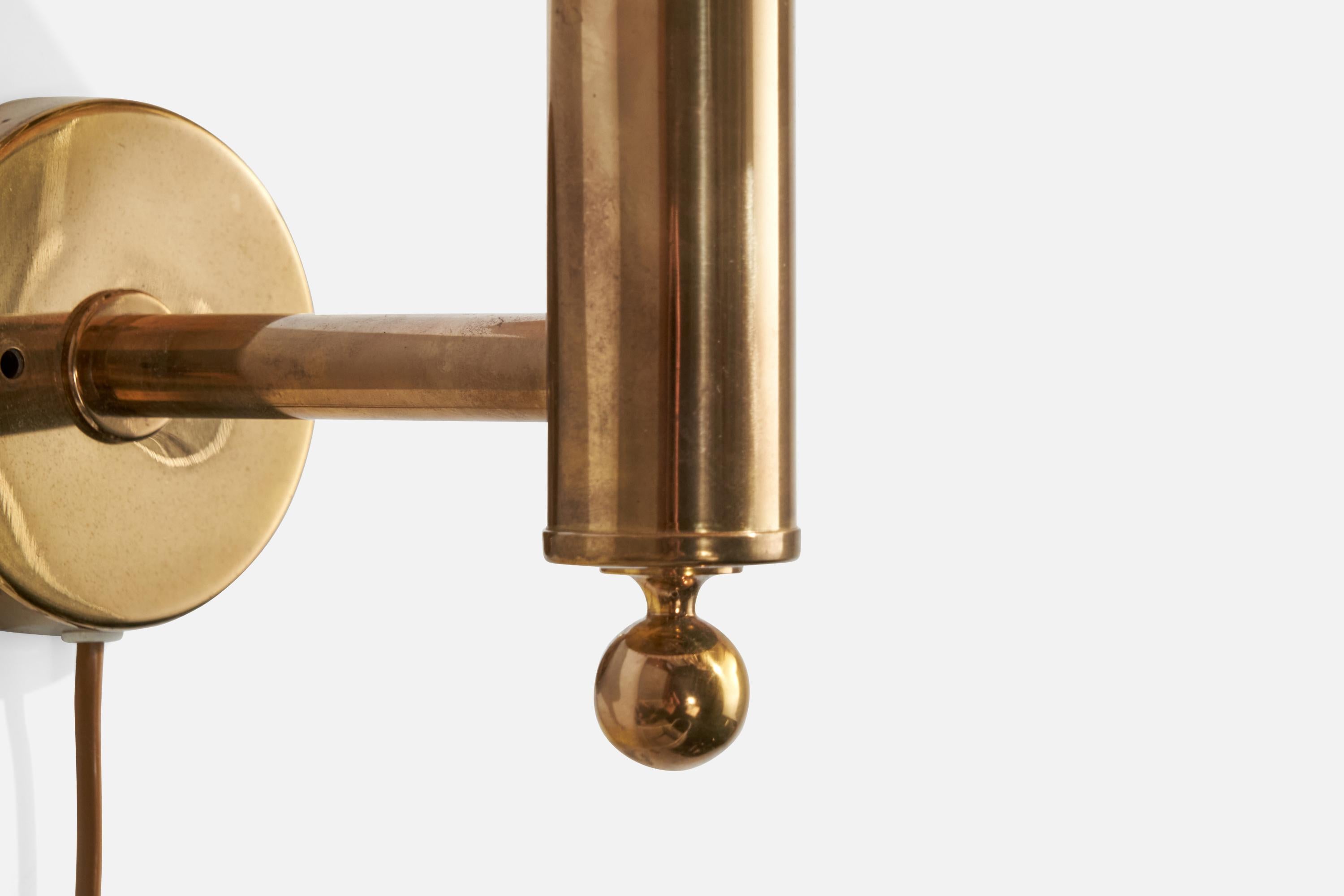 Bergboms, Wall Lights, Brass, Paper, Sweden, 1970s 2