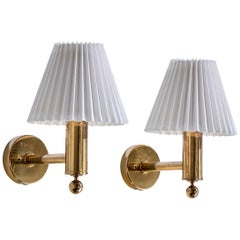 Bergboms, Wall Lights, laiton, papier, Suède, années 1970