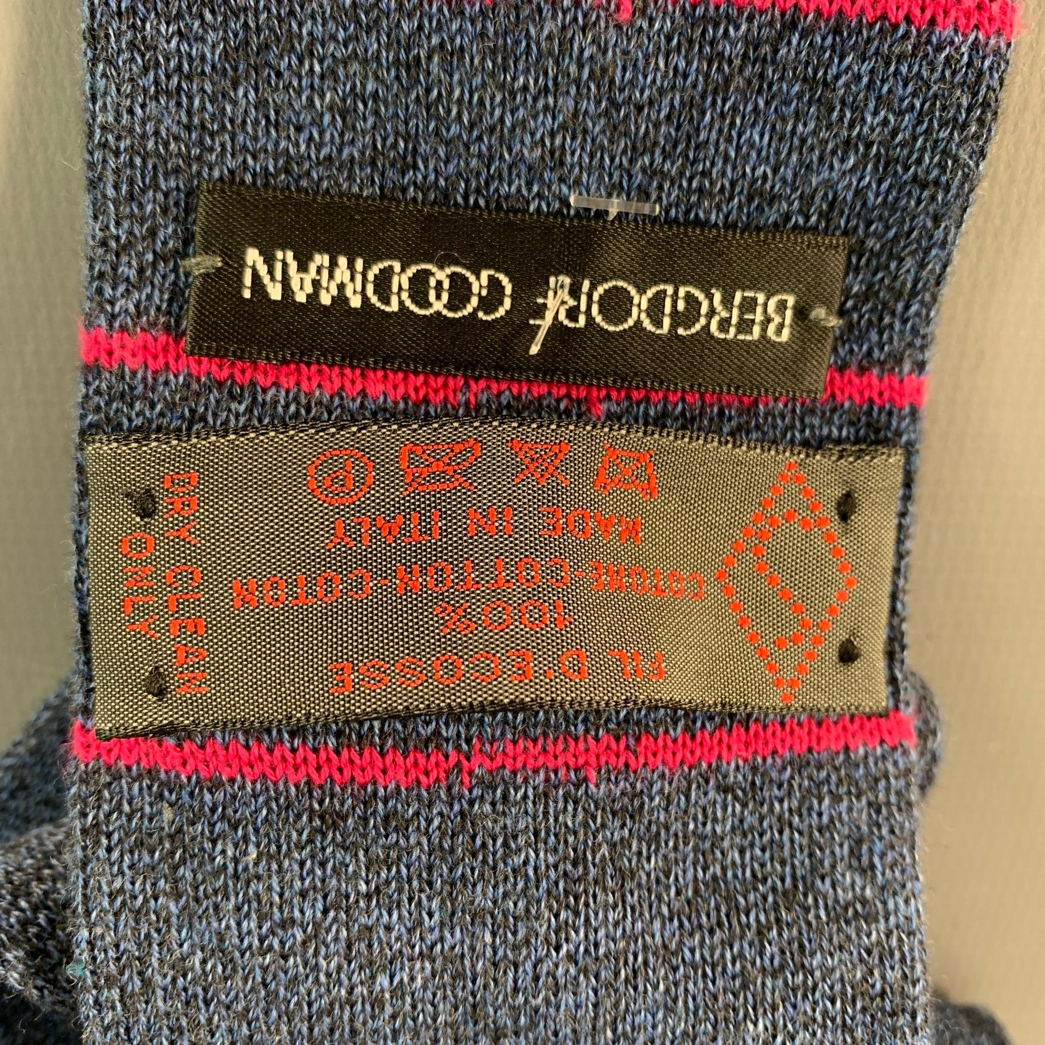 Nero Cravatta in maglia di cotone a righe rosa blu di Bergdorf Goodman in vendita