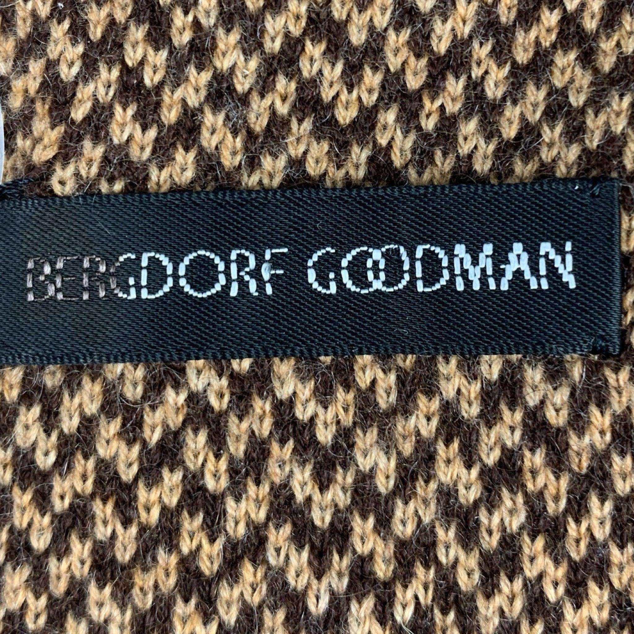 Men's BERGDORF GOODMAN Brown Beige Woven Cashmere Tie For Sale