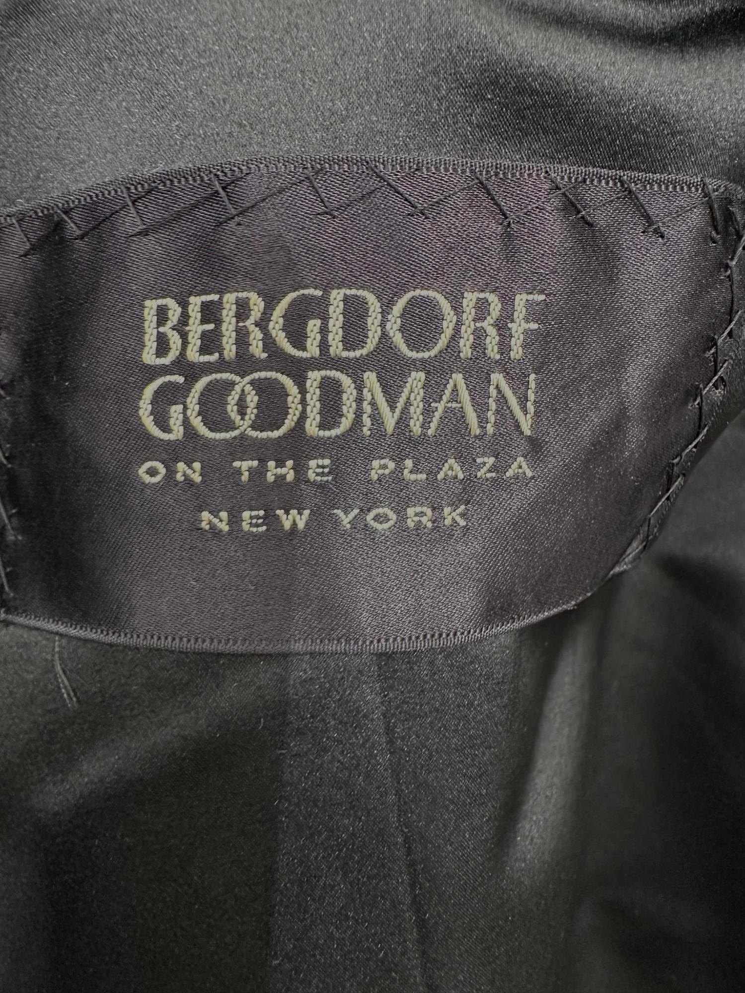 Bergdorf Goodman Demi Couture Trapeze Black Silk Satin Evening Coat 1950s For Sale 5