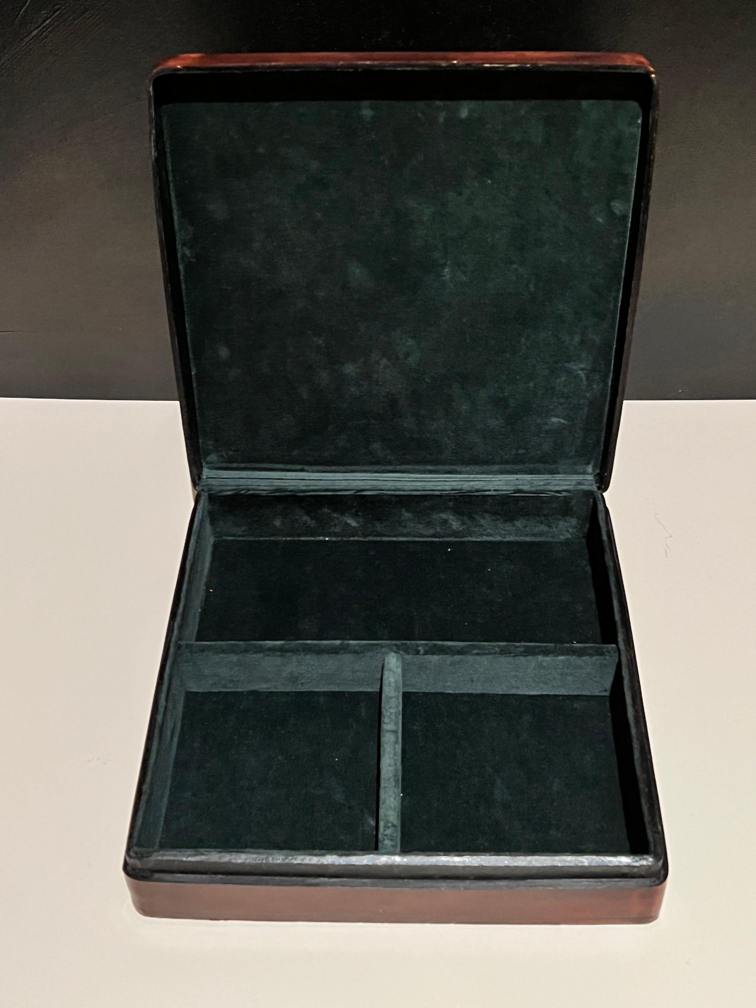 Bergdorf Goodman Italian Lidded Leather Chess Checker Board Box with Storage 1