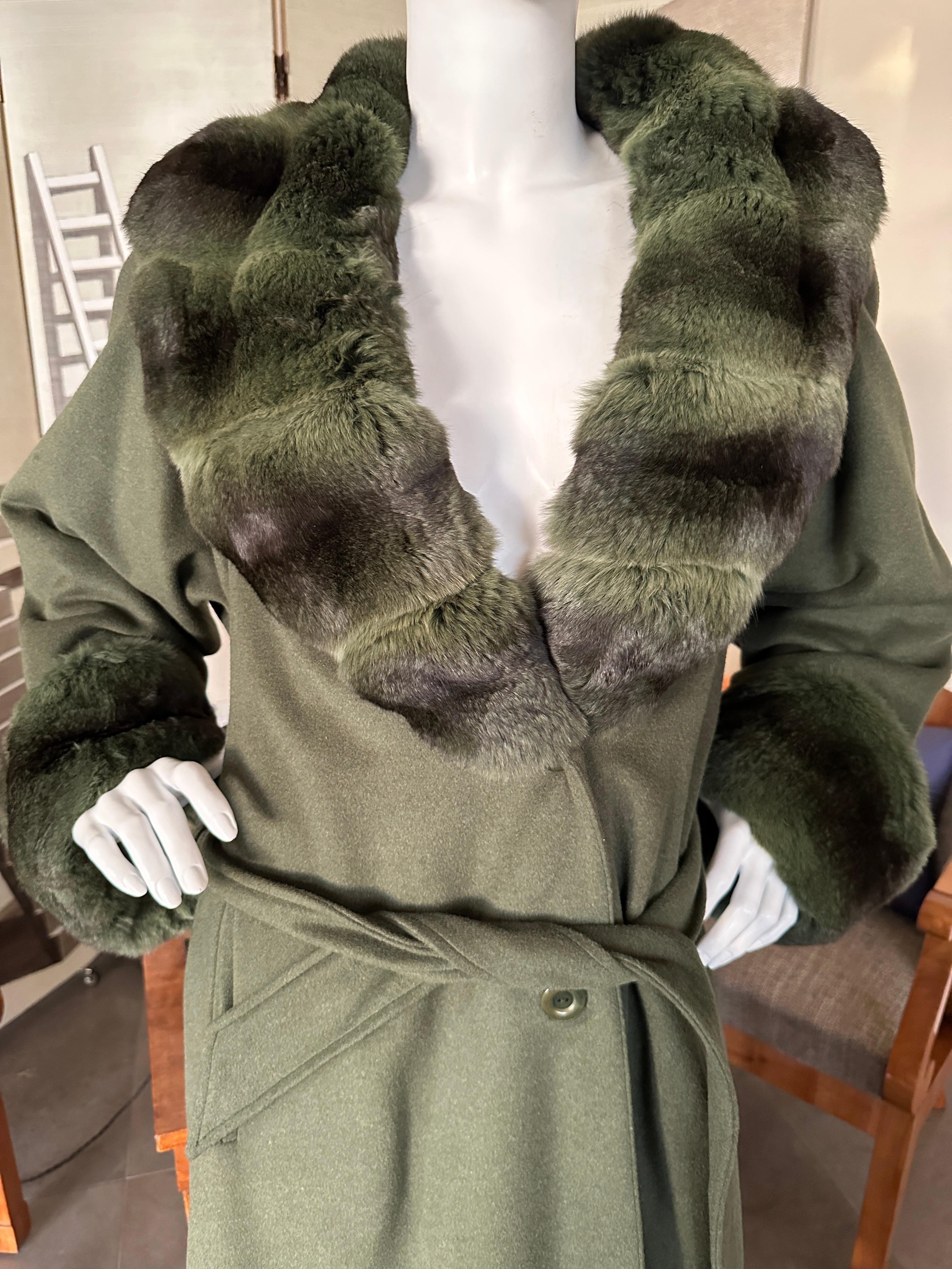 Bergdorf Goodman Luxe Cashmere Coat with Chinchilla Trim and Detachable Fur Lining.
This is so luxurious, a classic to last a lifetime.
The fur lining is detachable, it has buttons to remove it from the coat.
The lining feels like sable, but I'm not