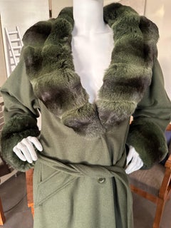 Bergdorf Goodman Luxe Cashmere Coat w Chinchilla Trim and Detachable Fur Lining