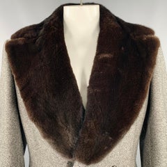 BERGDORF GOODMAN Größe 44 Grau Schwarzer Overcoat aus Tweed-Wollmischung