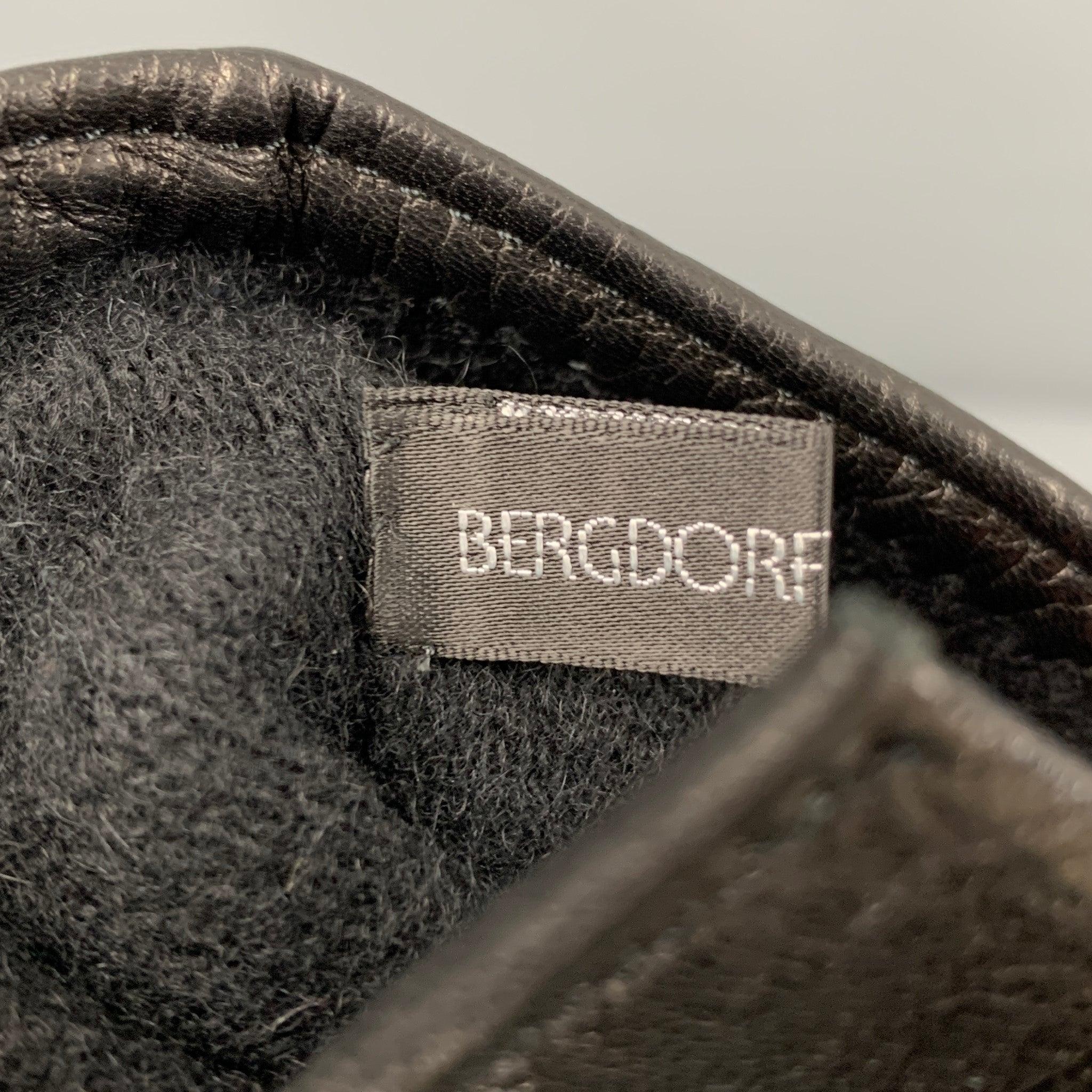 Men's BERGDORF GOODMAN Size 8.5 Black Calf Hair Leather Gloves For Sale