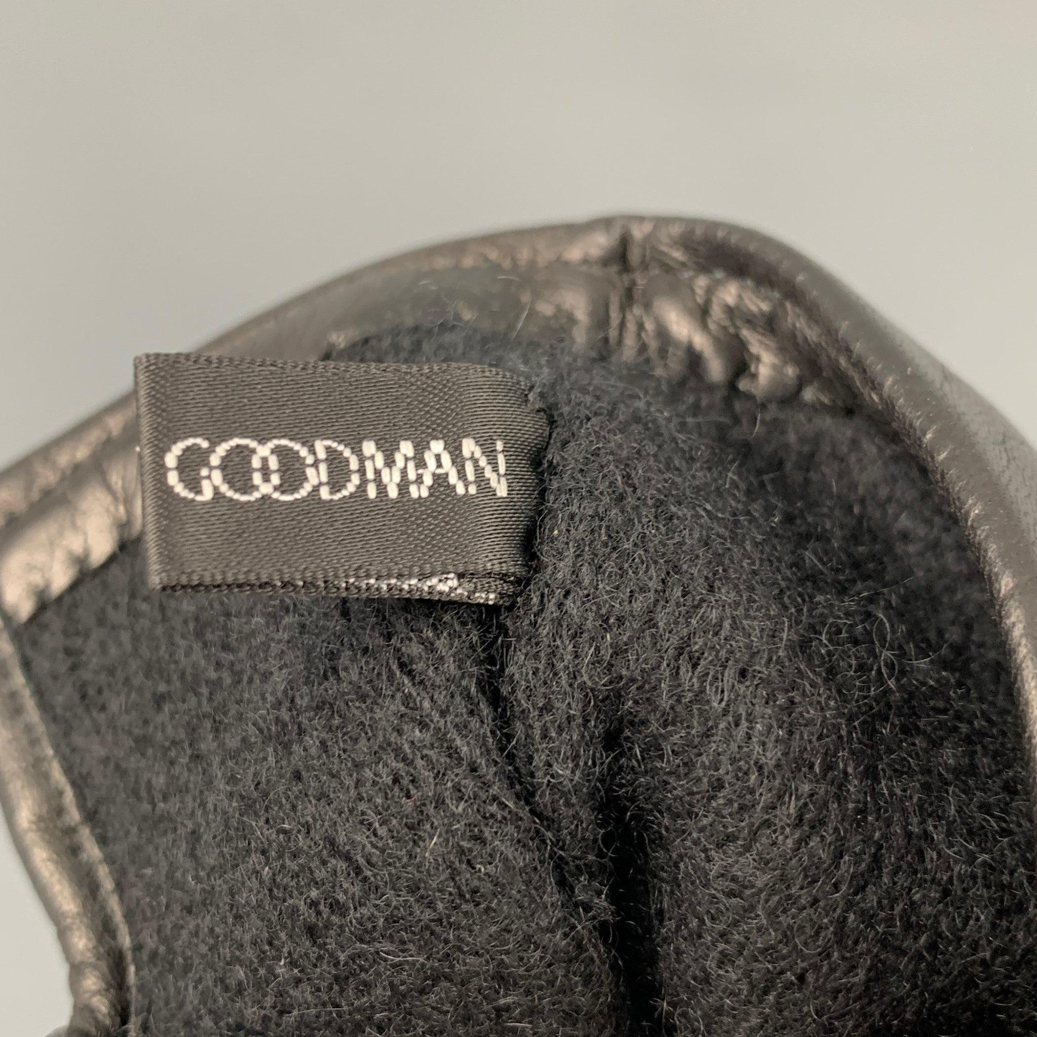 BERGDORF GOODMAN Size 8.5 Black Calf Hair Leather Gloves For Sale 1