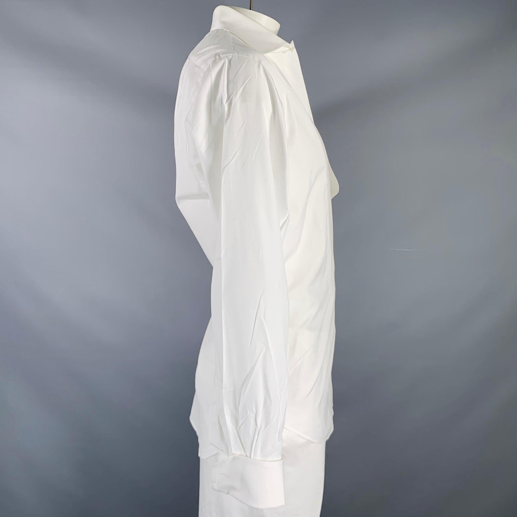 Grigio BERGDORF GOODMAN Camicia a maniche lunghe in cotone smoking bianco taglia L. in vendita