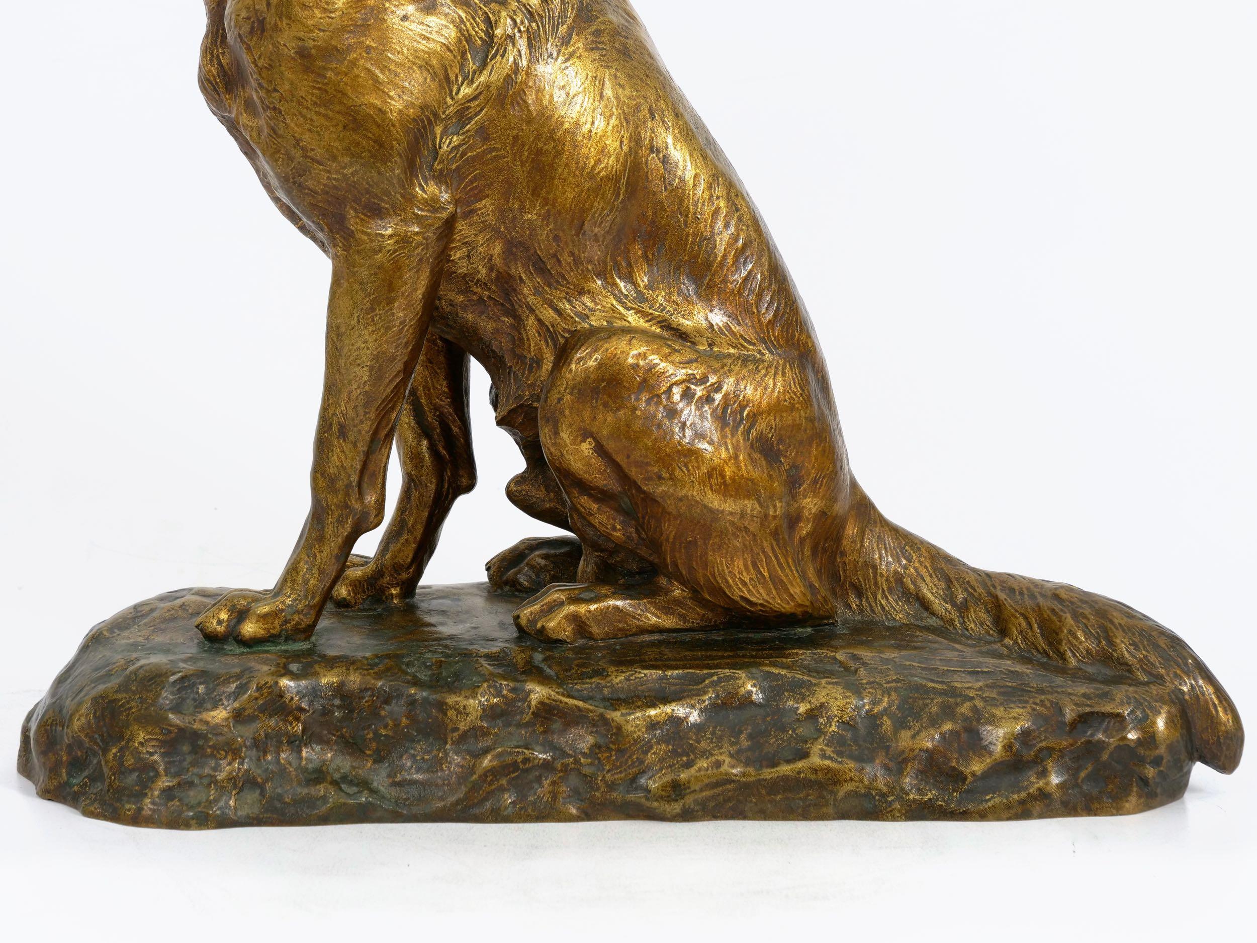 “Berger Allemand Assis” 'German Shepherd' French Bronze Sculpture by Louis Riché 6