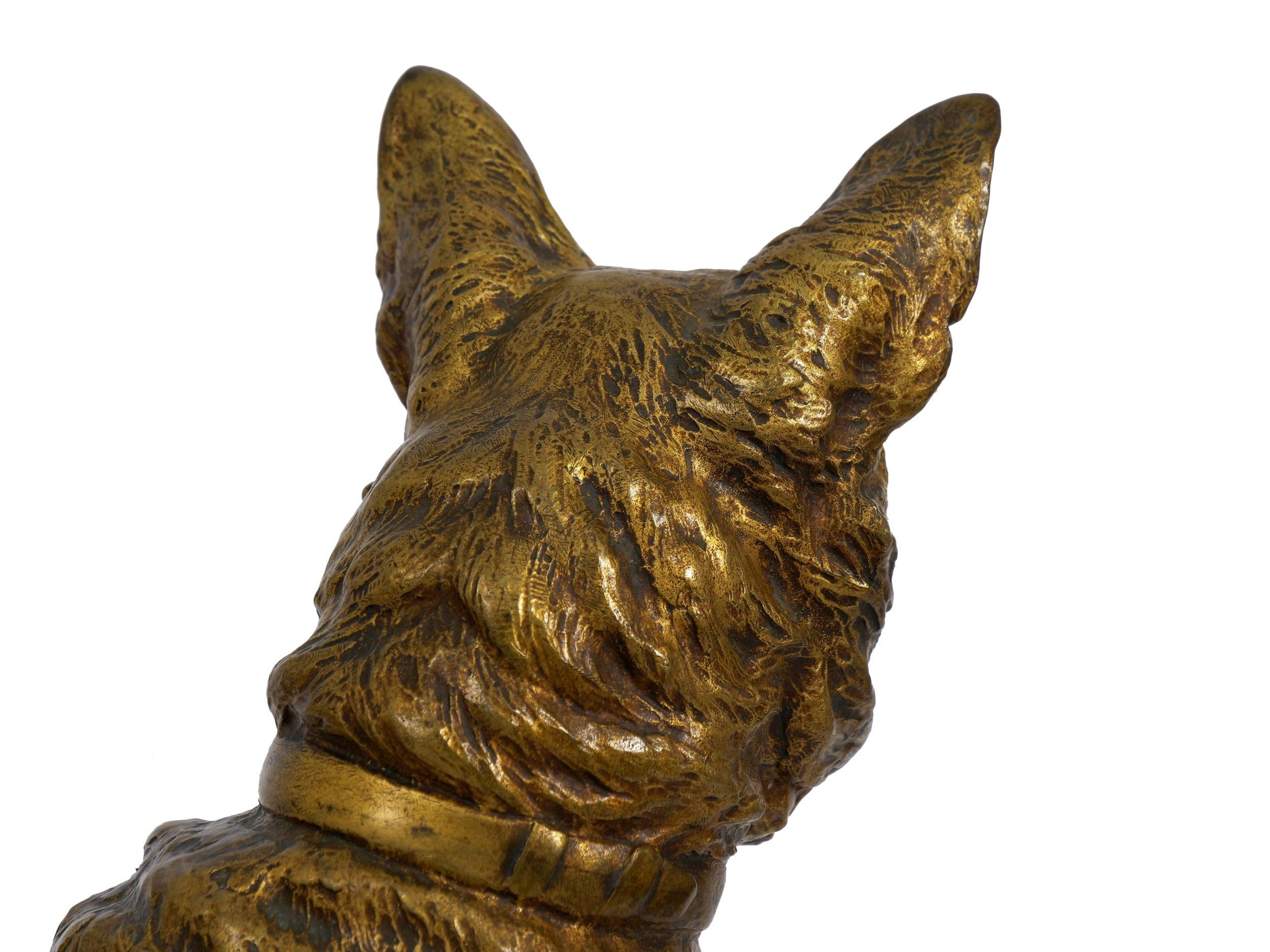 20th Century “Berger Allemand Assis” 'German Shepherd' French Bronze Sculpture by Louis Riché