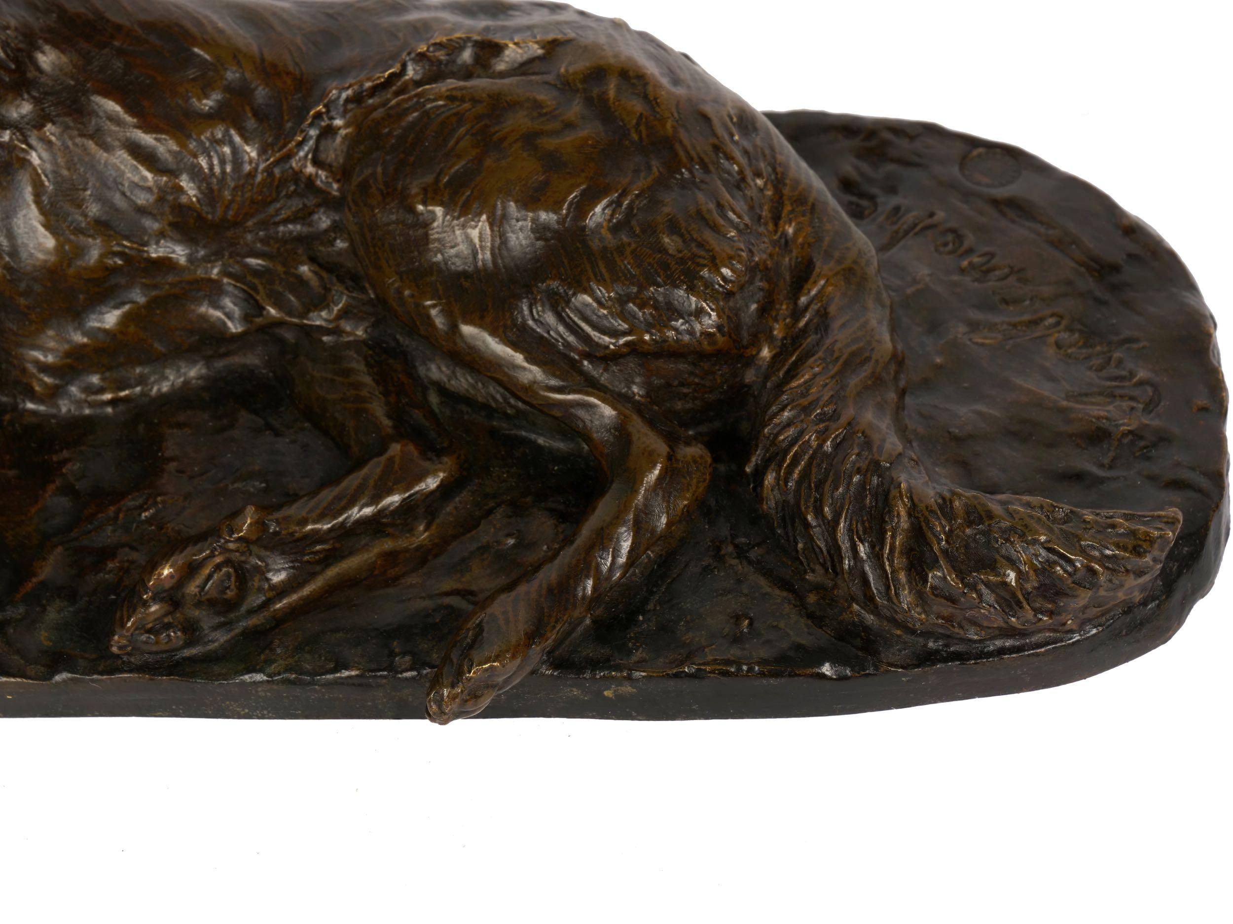 “Berger Allemand Couché” 'German Shepherd' Bronze Sculpture by Albert Laplanche 6