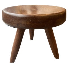 Berger" Low Stool, Charlotte Perriand, Rare Edition in Mahogany, 1960