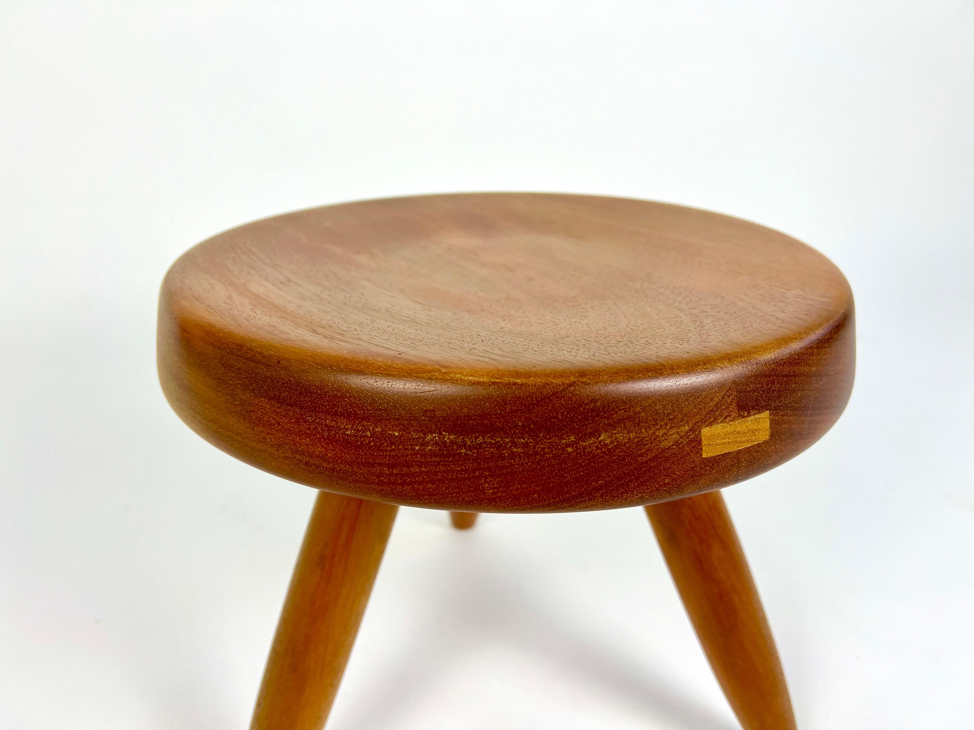 Berger low stool in mahogany, Charlotte Perriand 5