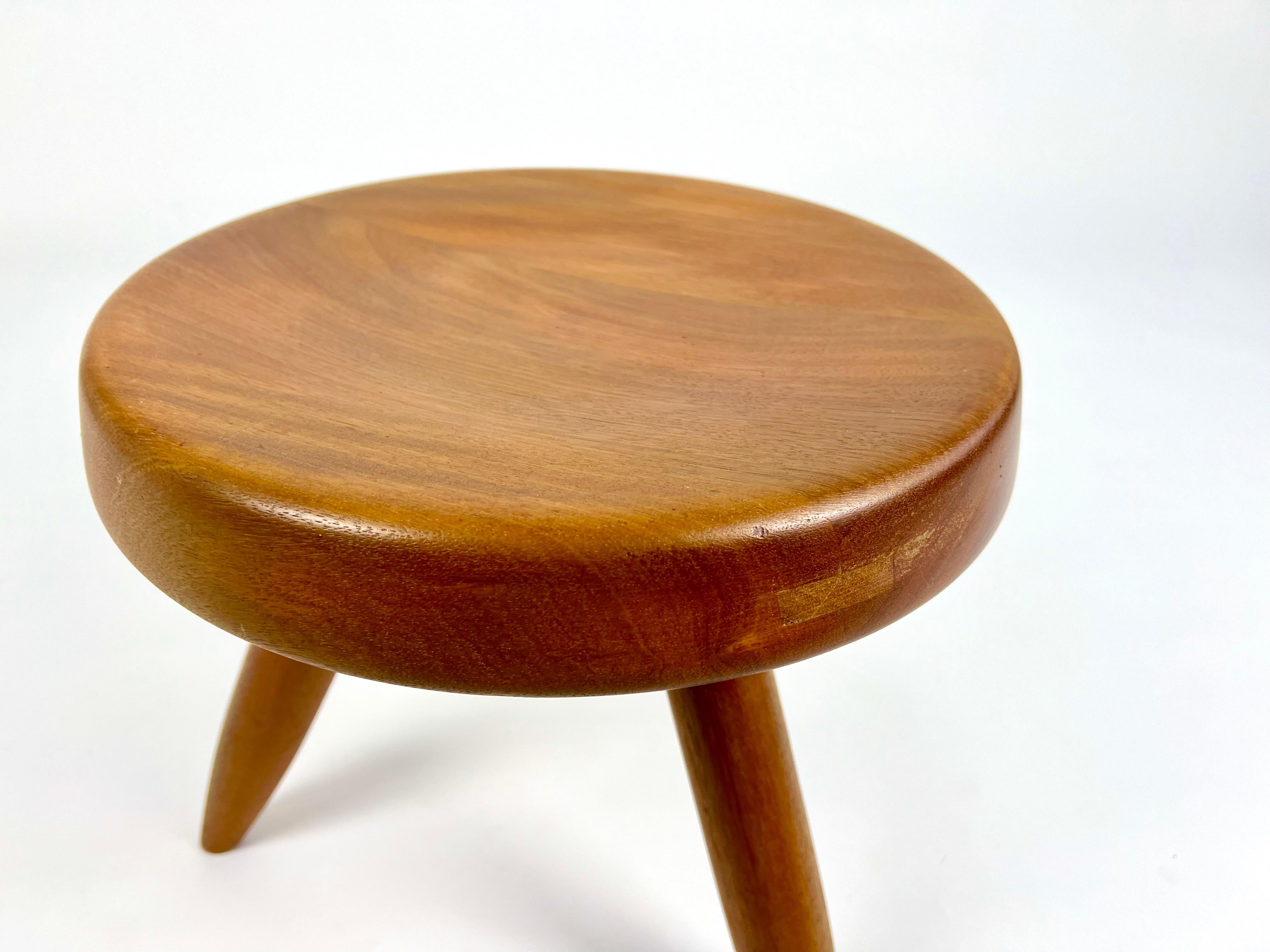 Berger low stool in mahogany, Charlotte Perriand 8