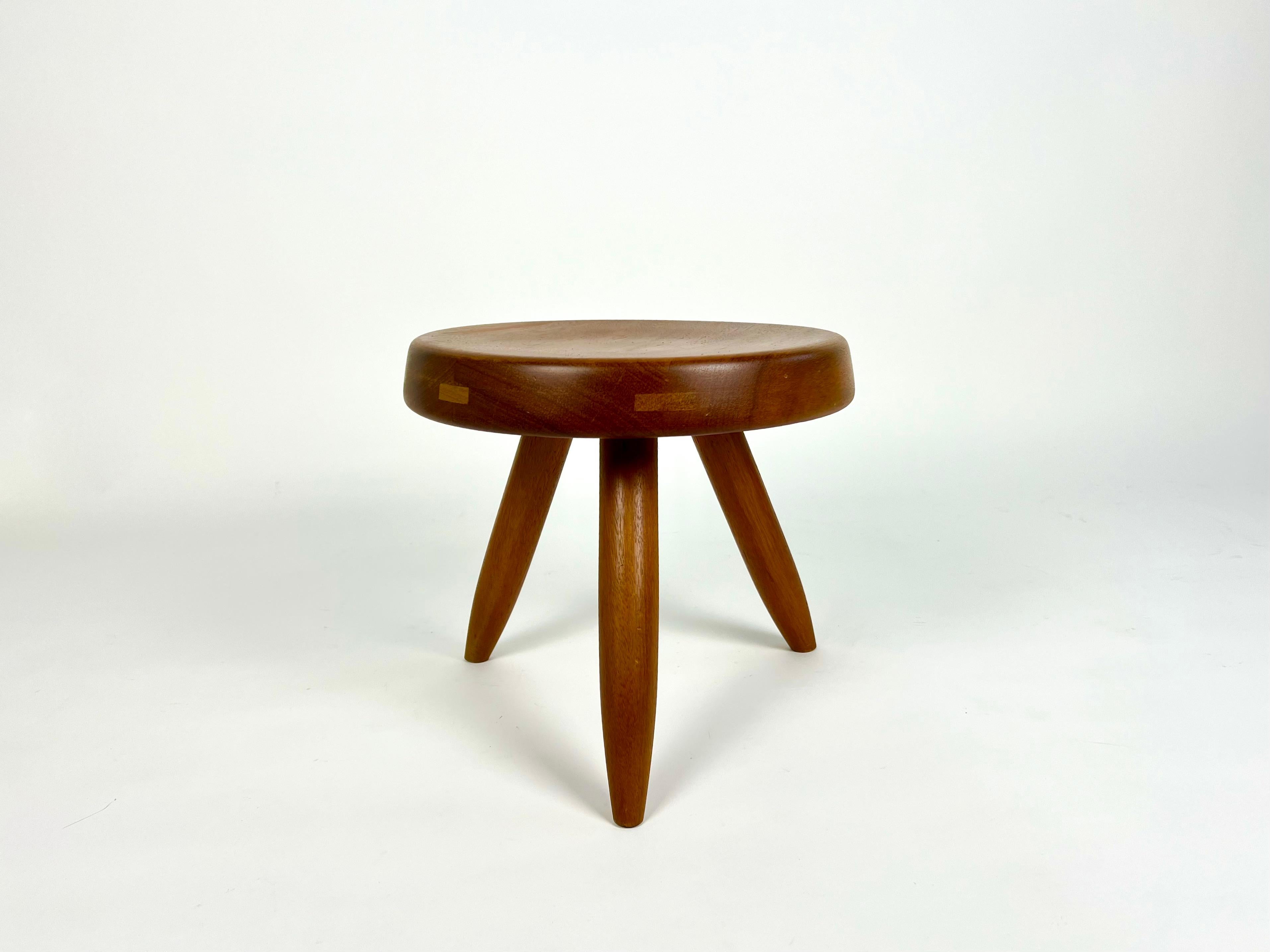 Berger low stool in mahogany, Charlotte Perriand 2