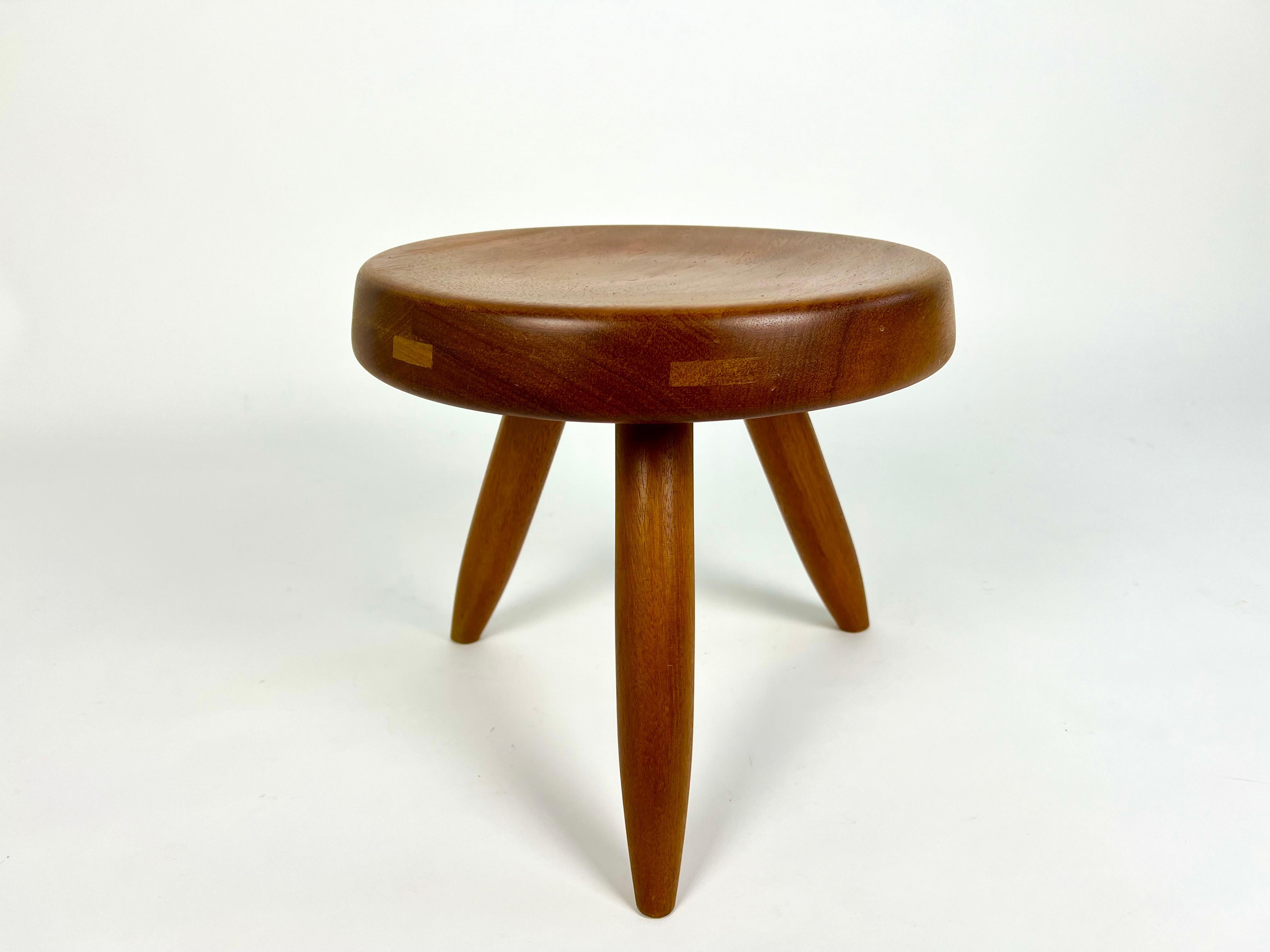 Berger low stool in mahogany, Charlotte Perriand 3