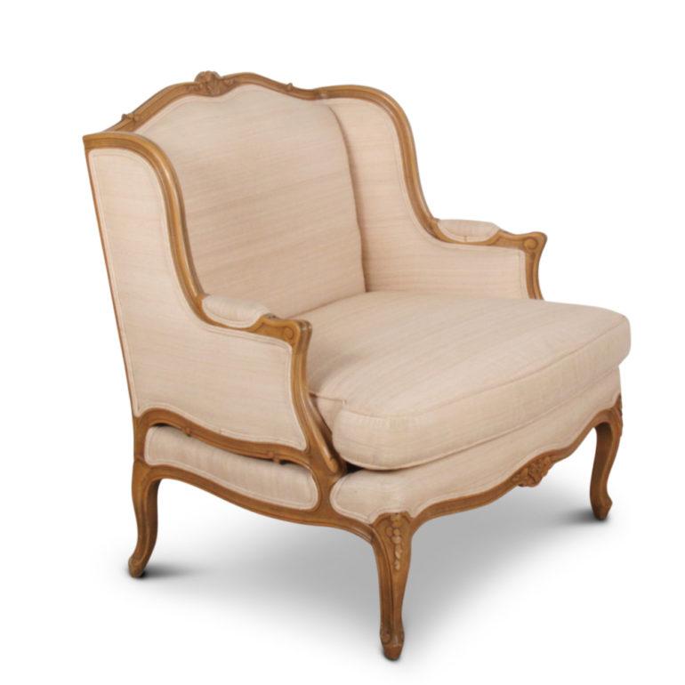 Louis XV Bergère Armchair and Matching Ottoman C-EE-10