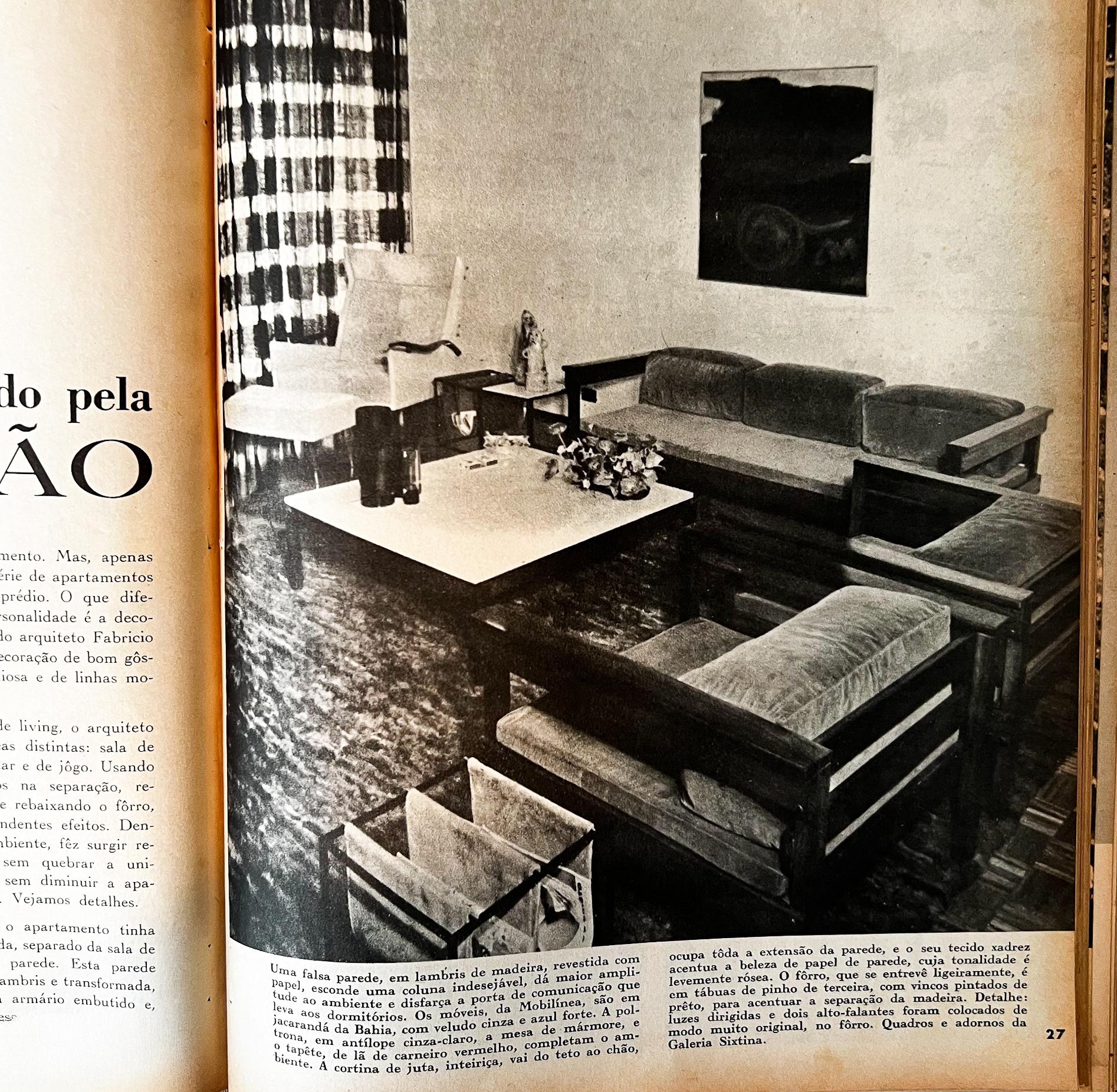 El sillón y el puf Bergere, diseñados por Jorge Zalszupin y fabricados por su empresa L'Atelier en los años cincuenta, ejemplifican la fusión entre la Europa de mediados de siglo y la modernidad brasileña tan típica de los años cincuenta. Aunque el