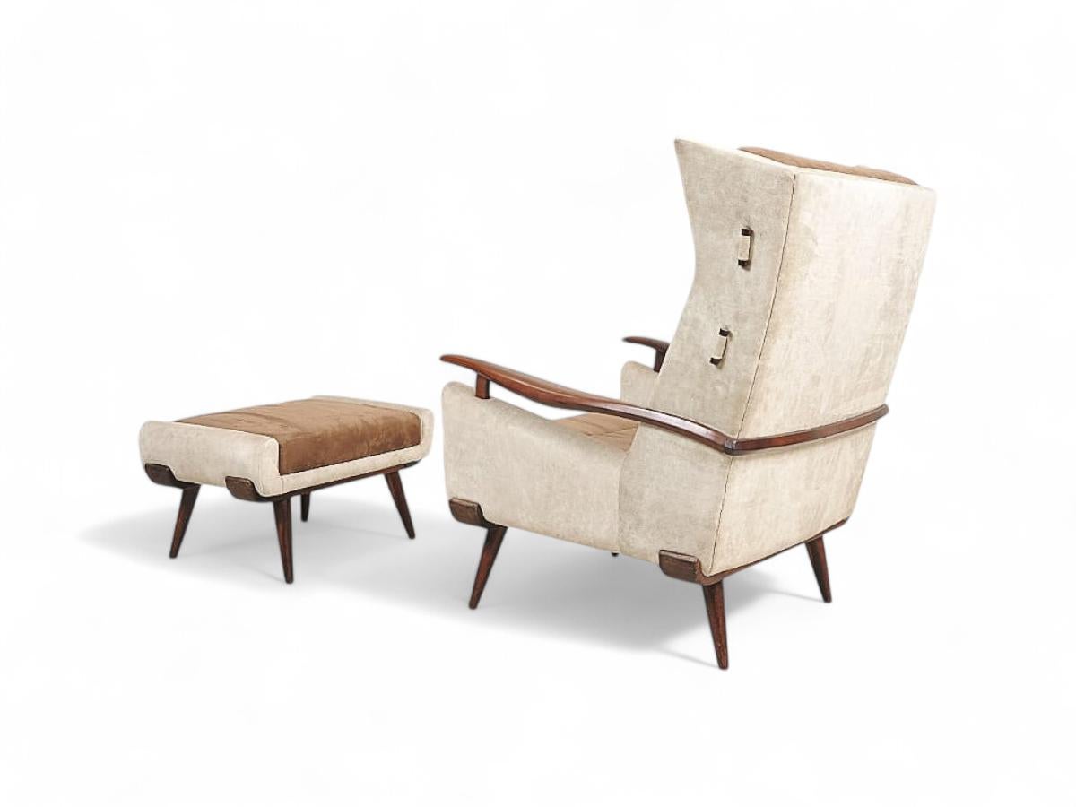 Sillón Bergere con Otomana de Jorge Zalszupin, c. 1950 siglo XX en venta
