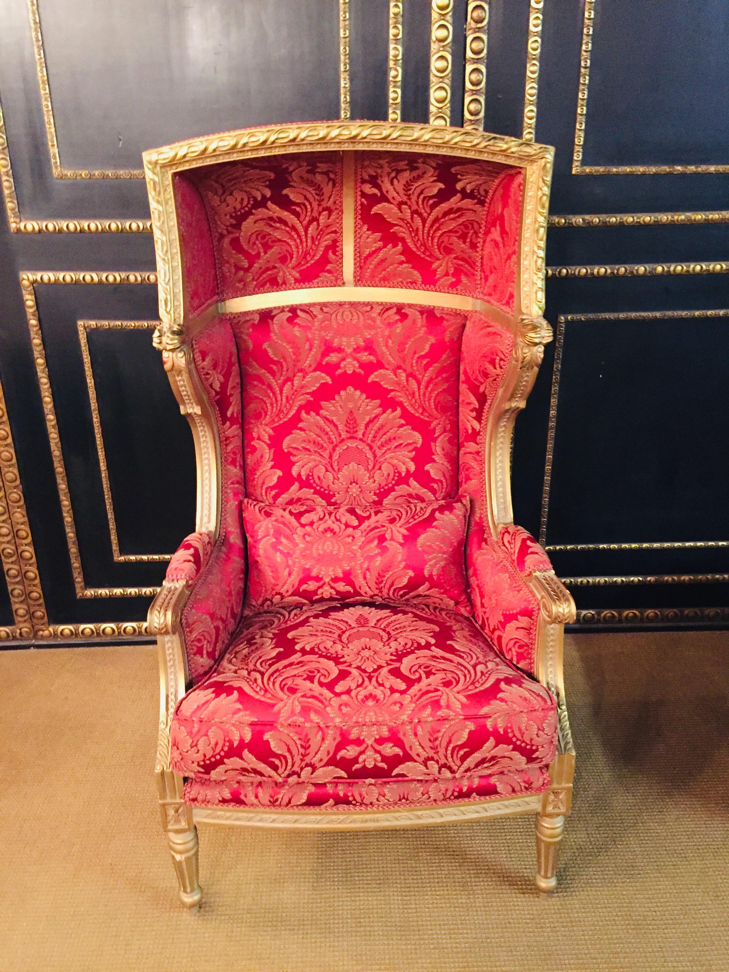 Bergere / Armchair with Stool in the Antique Style of Louis XVI 4