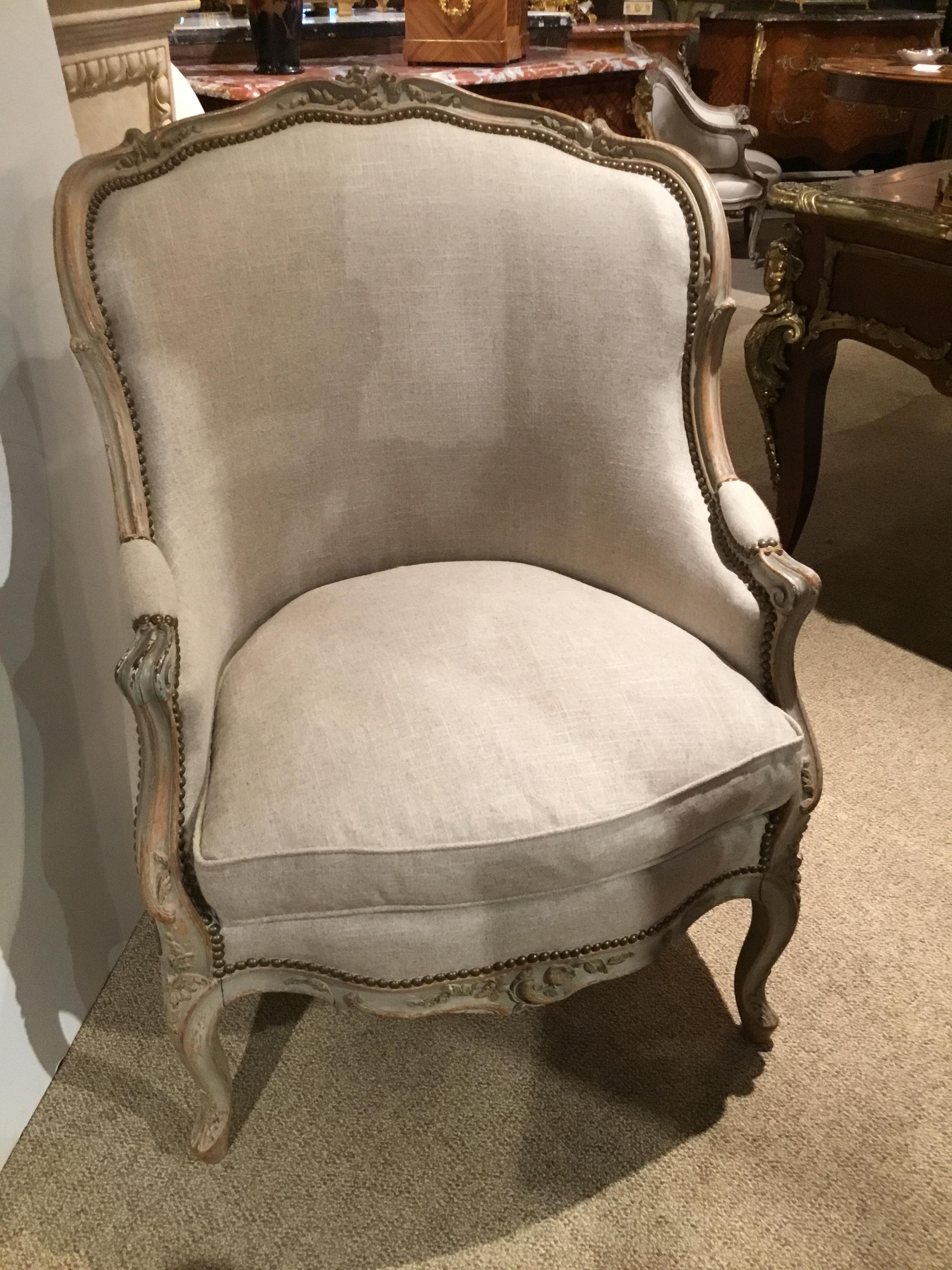 Bergere Beechwood Chair, Early 20th Century, Louis XV-Style at 1stDibs