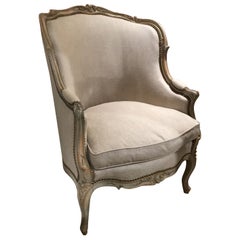Bergere Beechwood Chair, Early 20th Century, Louis XV-Style