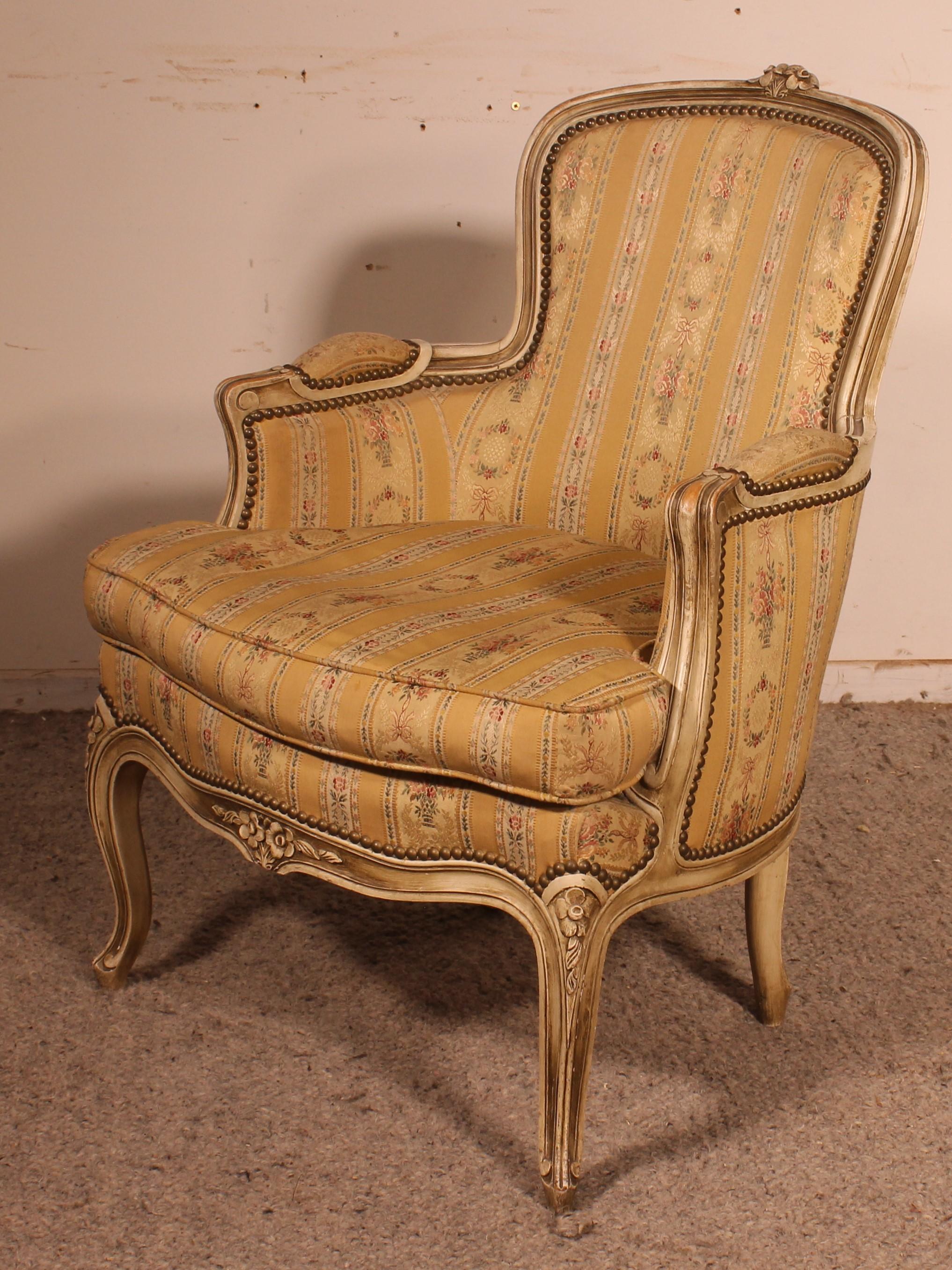 Bergere Chair Louis XV Circa 1900 For Sale 4