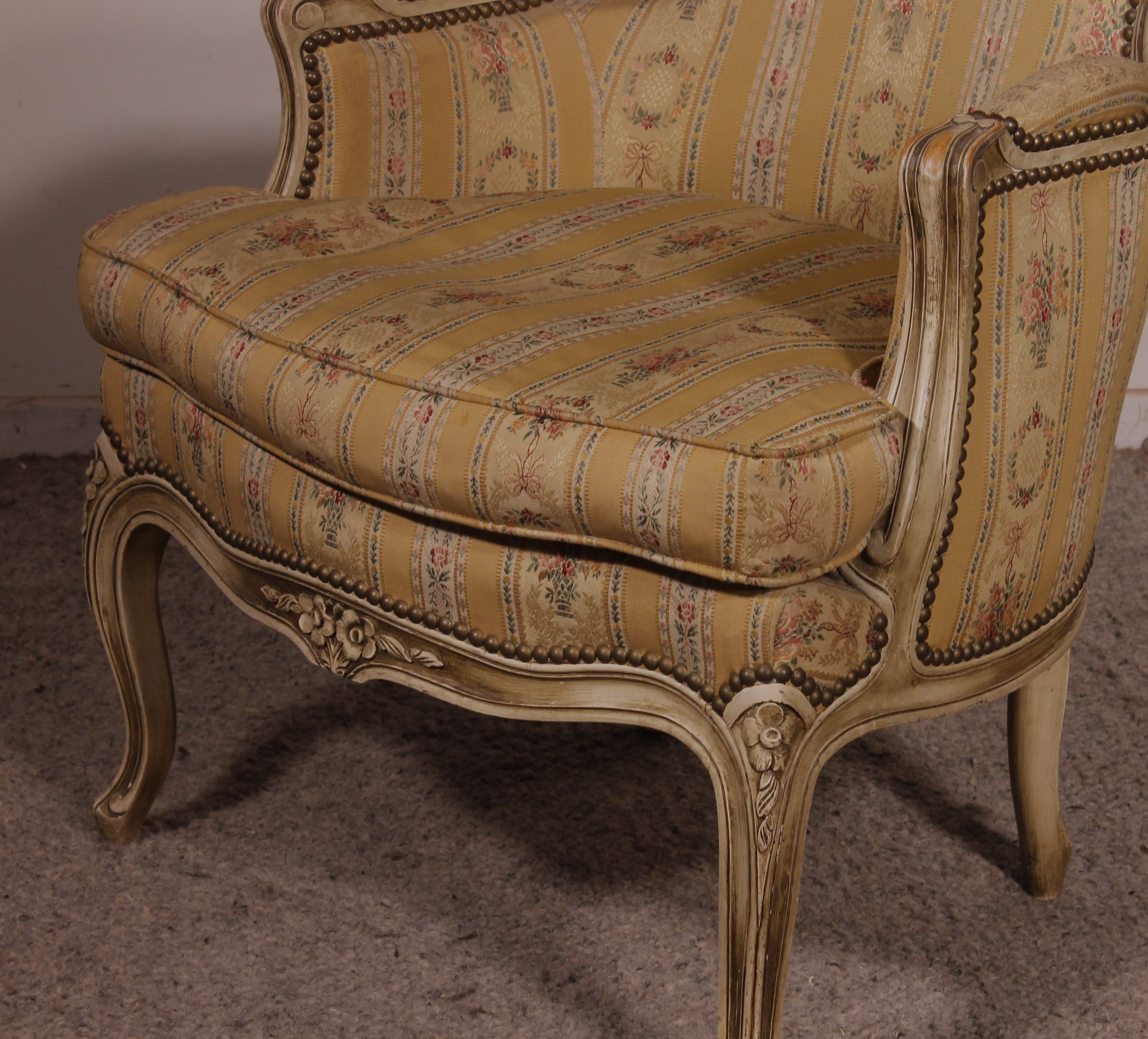 Bergere Chair Louis XV Circa 1900 For Sale 5
