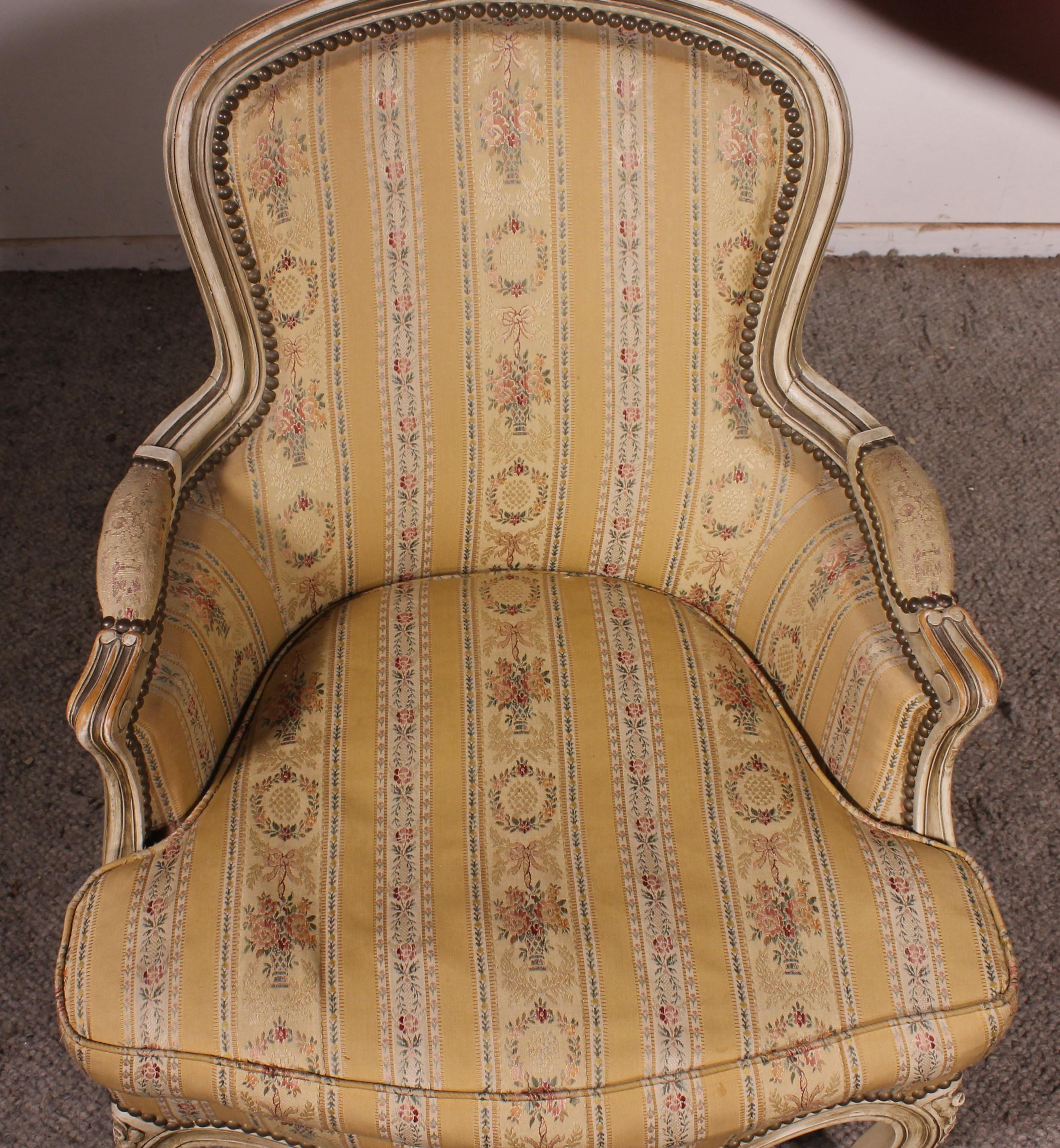 Bergere Chair Louis XV Circa 1900 For Sale 6