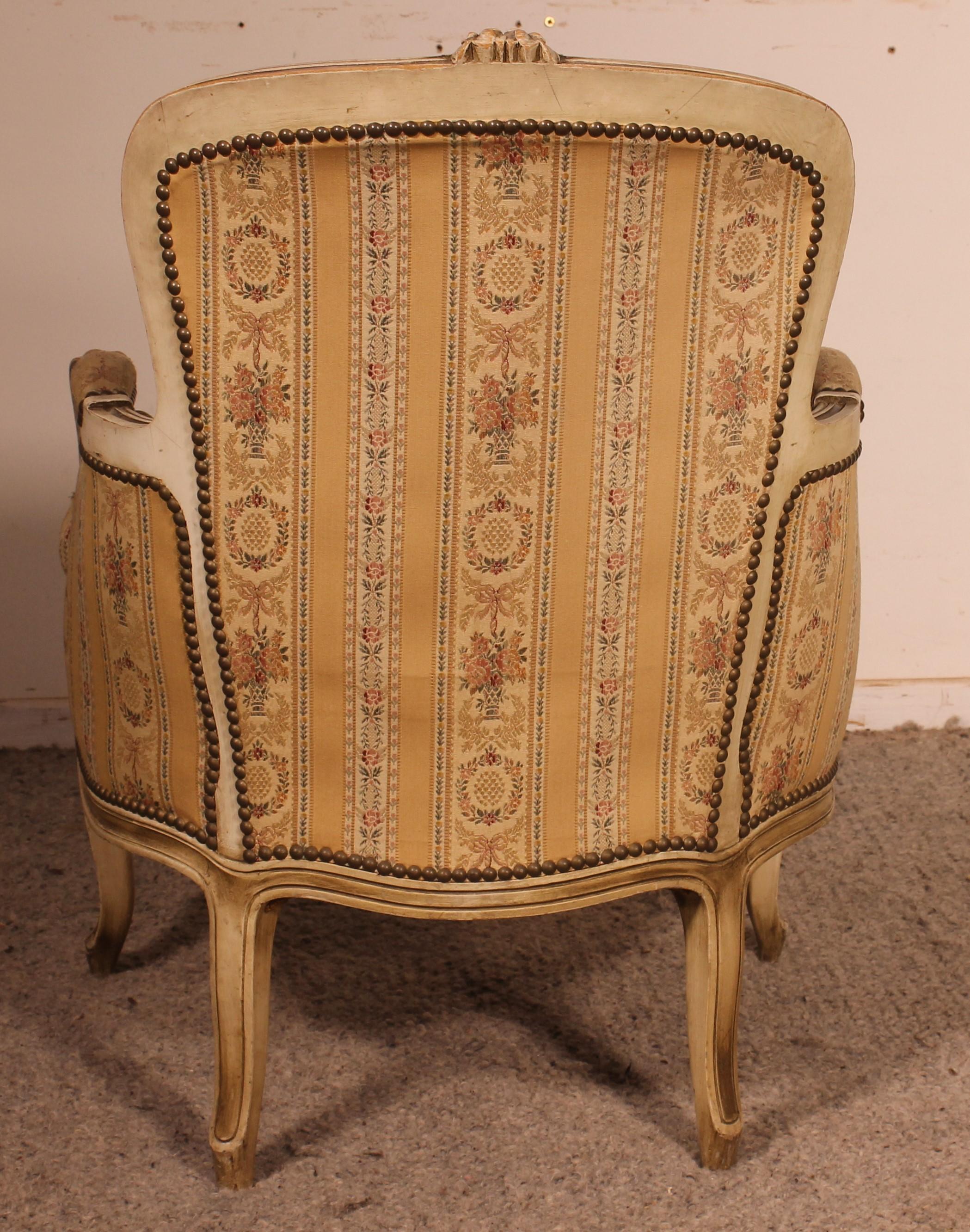 Bergere Chair Louis XV Circa 1900 For Sale 1