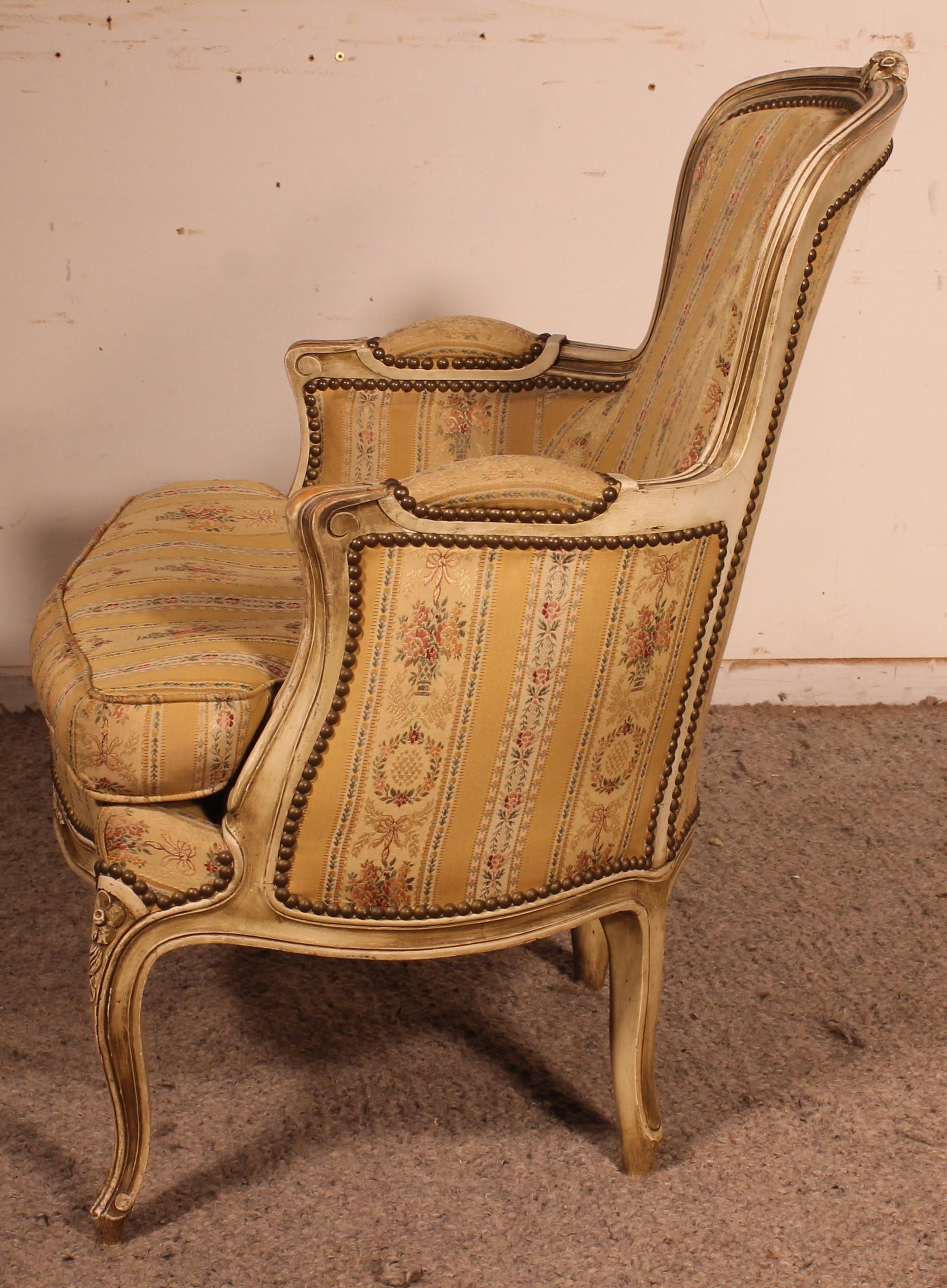 Bergere Chair Louis XV Circa 1900 For Sale 2