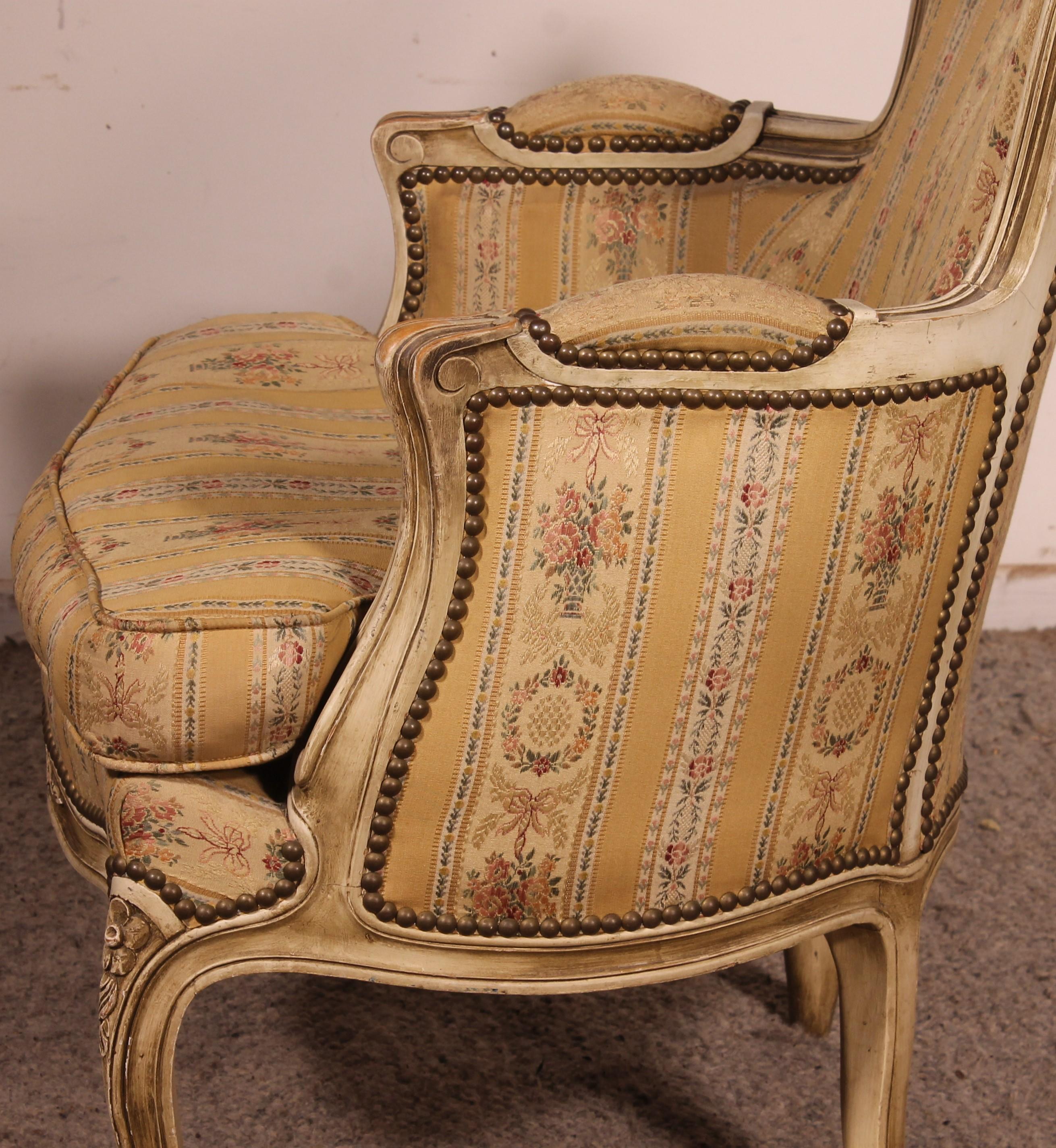 Bergere Chair Louis XV Circa 1900 For Sale 3