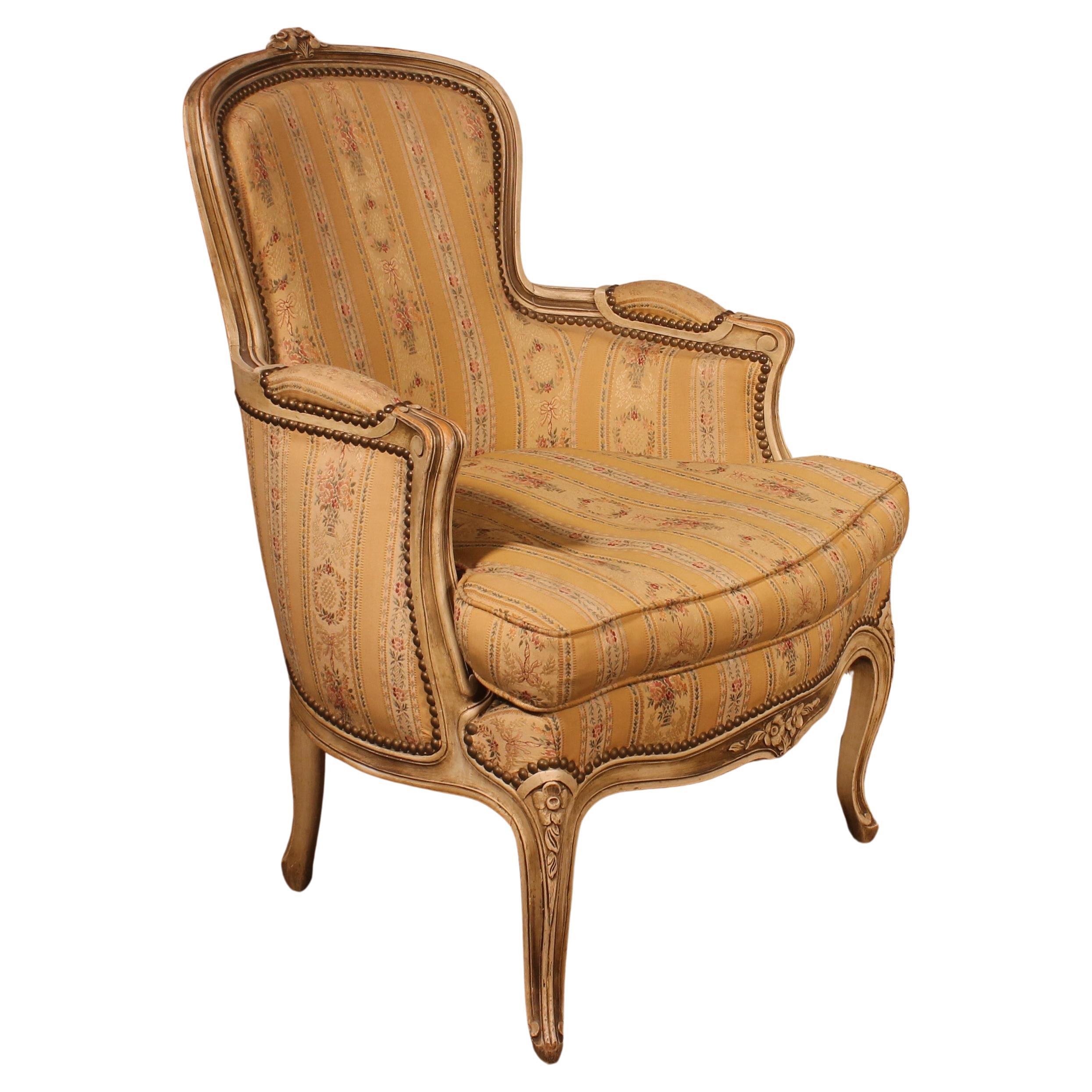 Bergere Chair Louis XV Circa 1900 For Sale