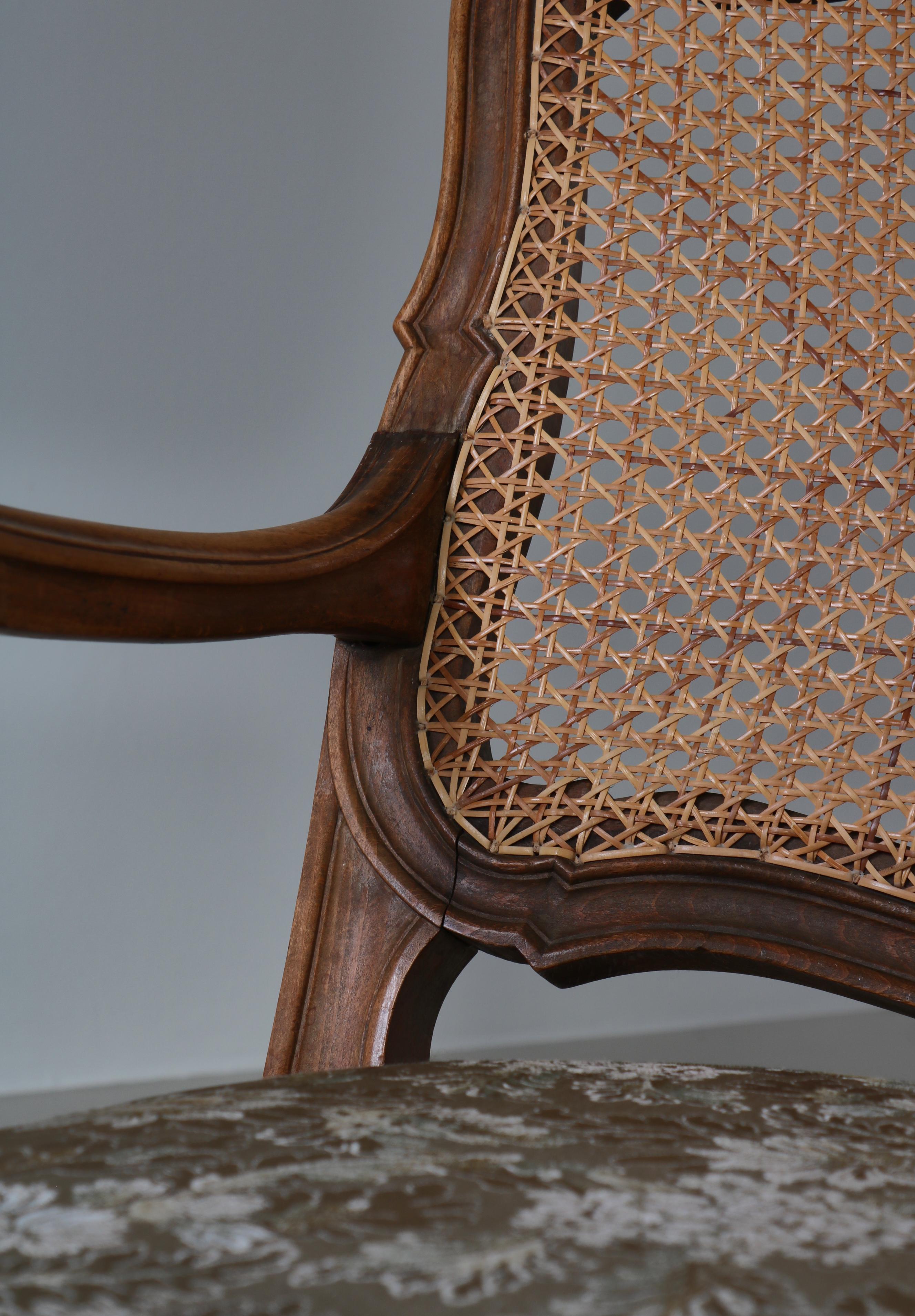 Bergére Chair Rococo Revival by Danish Cabinetmaker, Early 20th Century For Sale 7