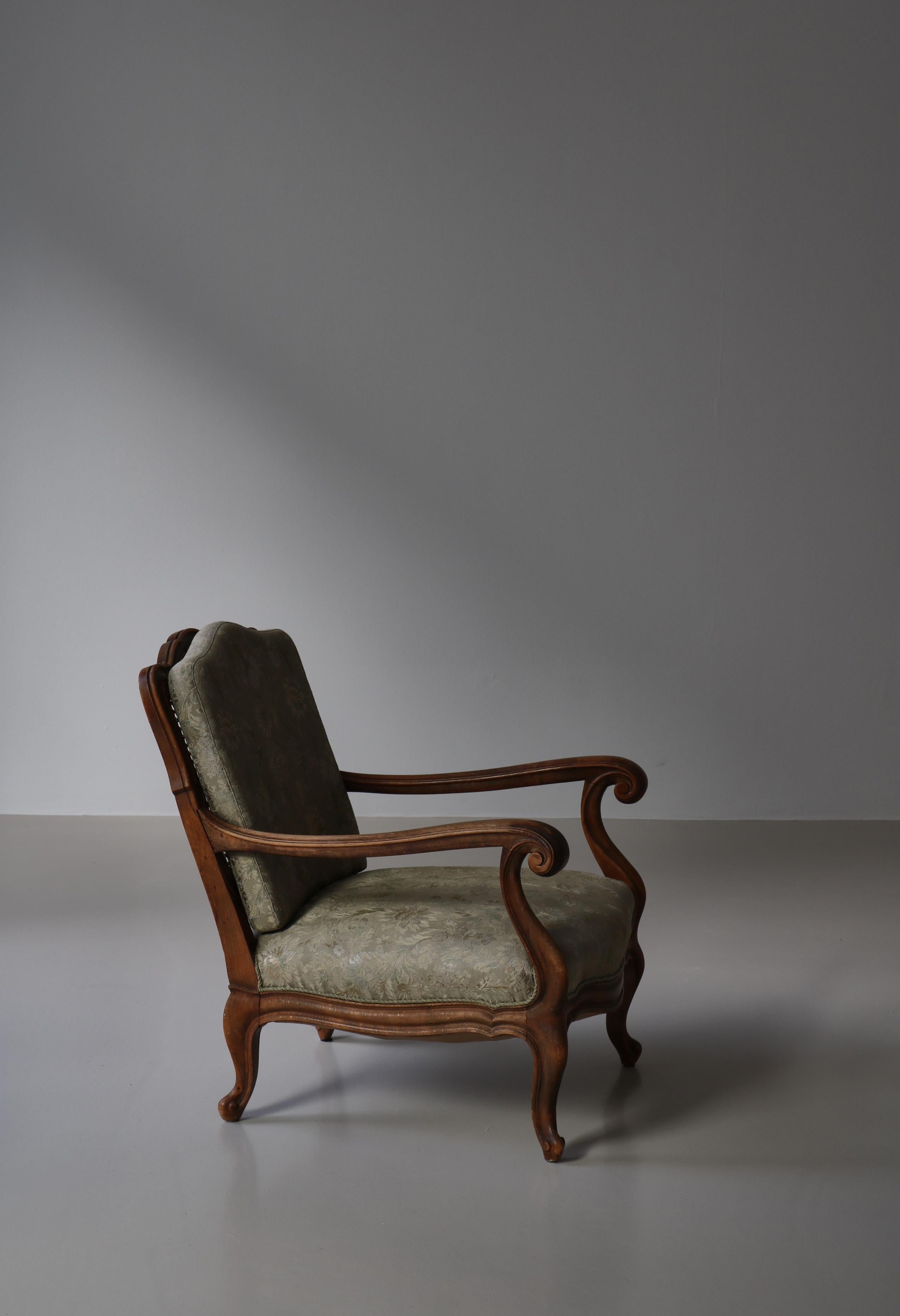 Bergére Chair Rococo Revival by Danish Cabinetmaker, Early 20th Century For Sale 14