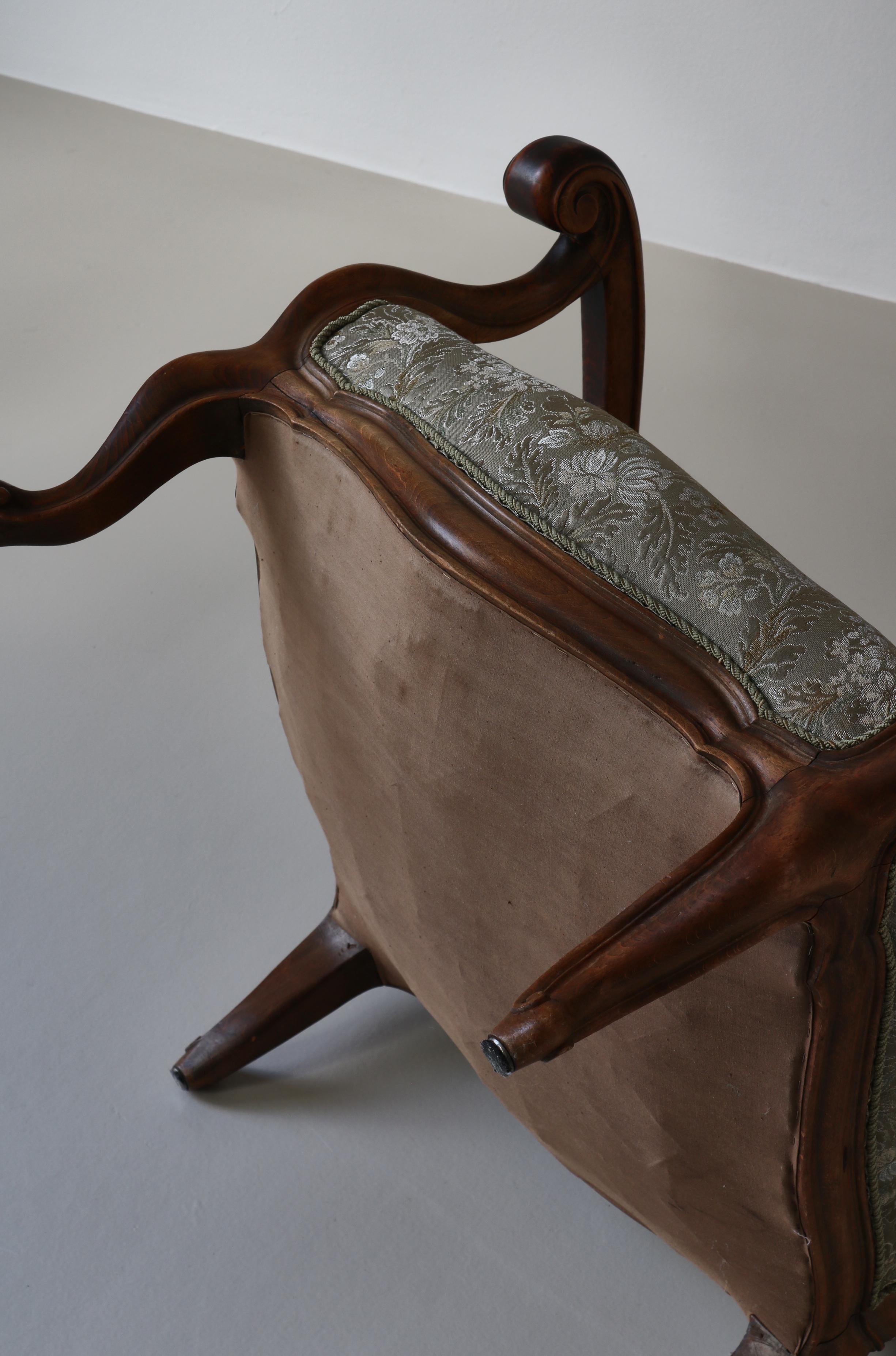 Bergére Chair Rococo Revival by Danish Cabinetmaker, Early 20th Century For Sale 15