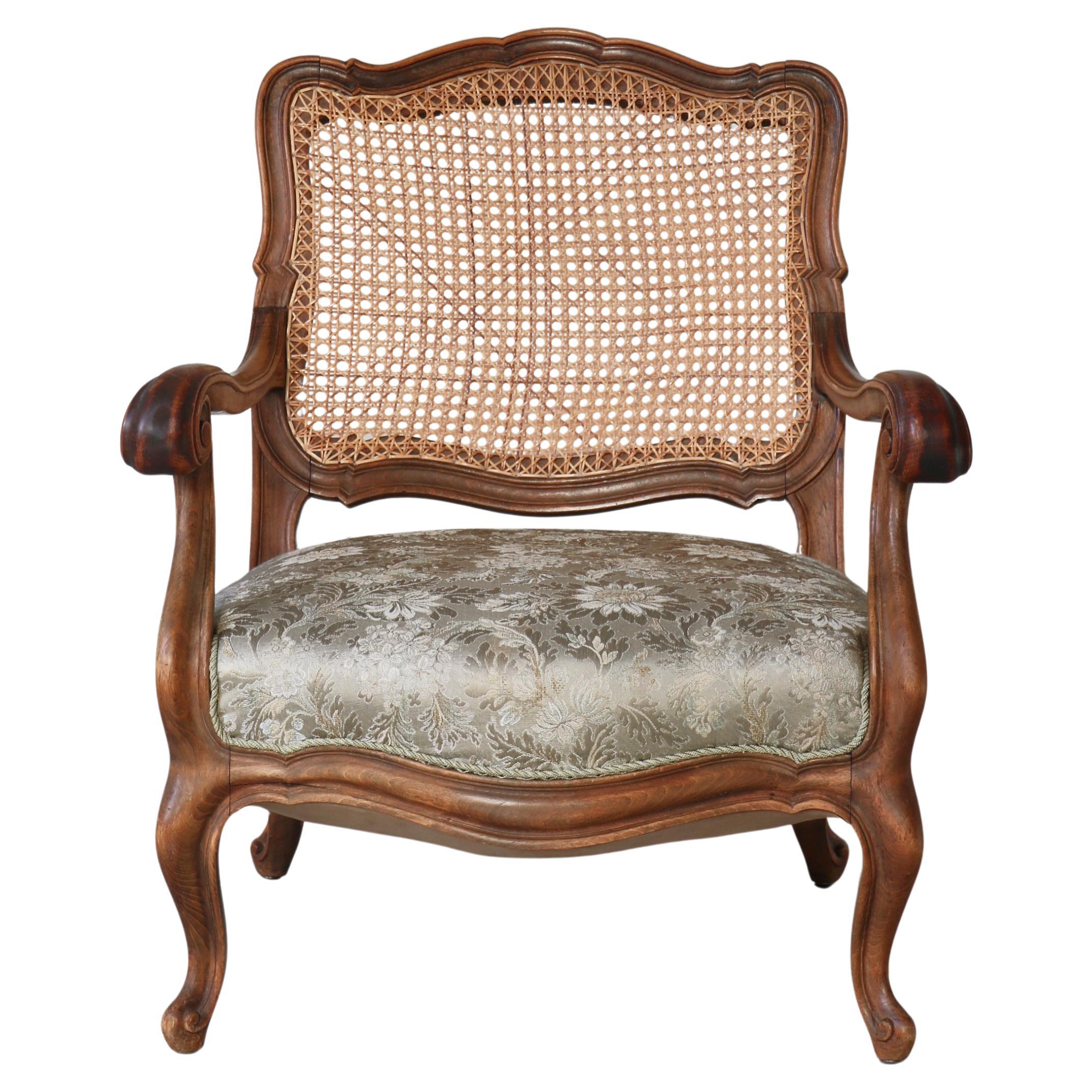 Bergére Chair Rococo Revival by Danish Cabinetmaker, Early 20th Century For Sale