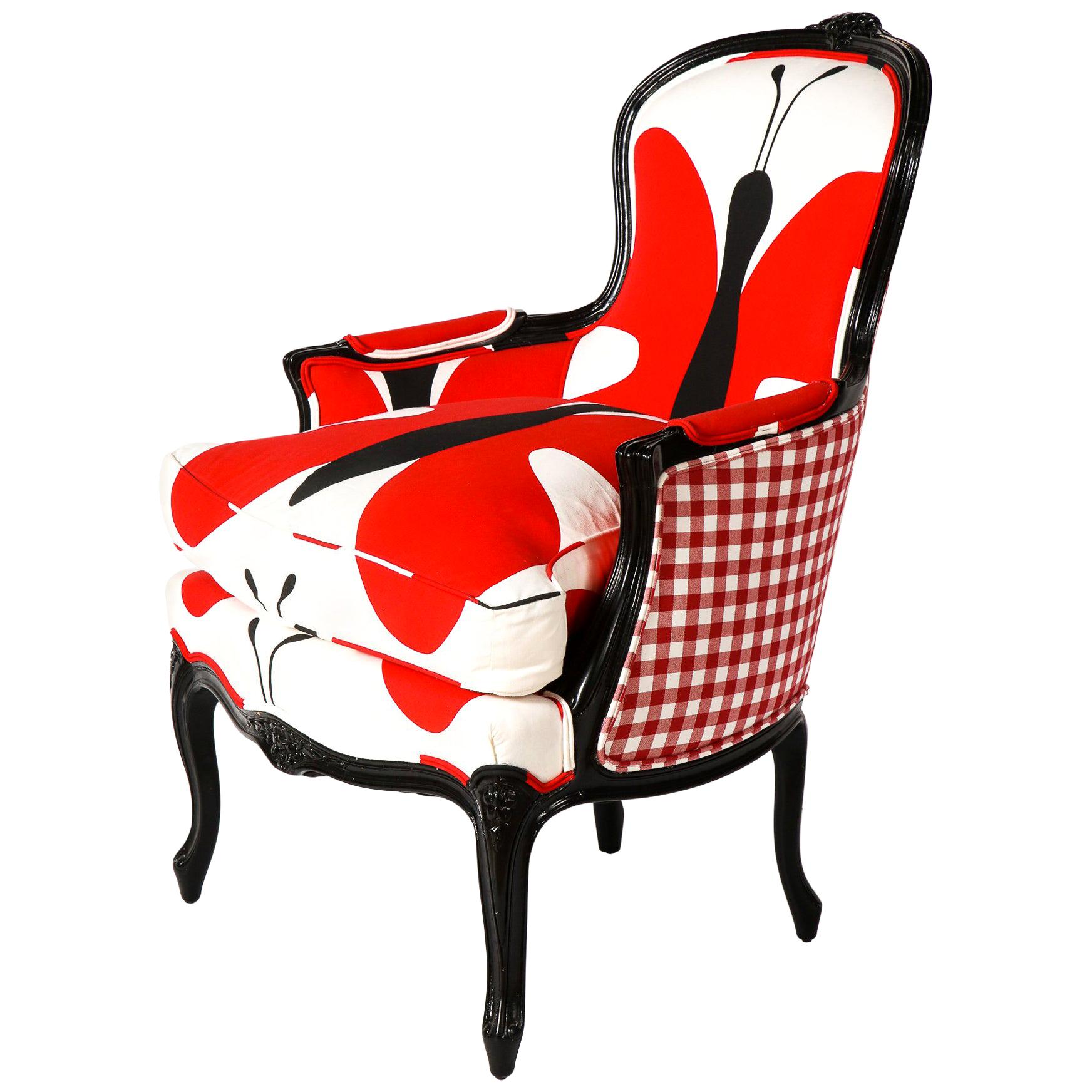 Pair of Bergère Beech Chairs with New Canework Featuring Schumacher