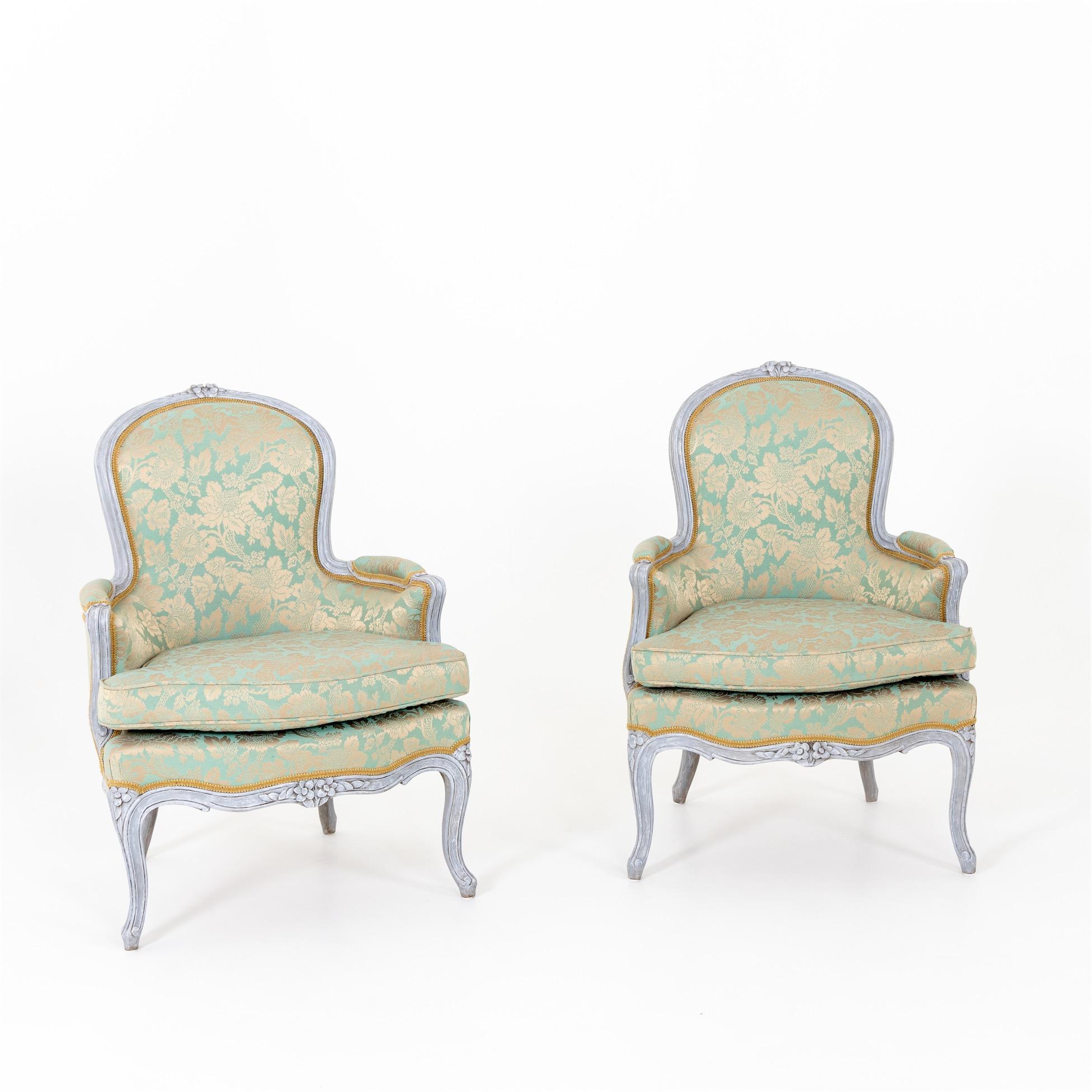 Bergere Chairs, Louis XV Style, 19th Century 10