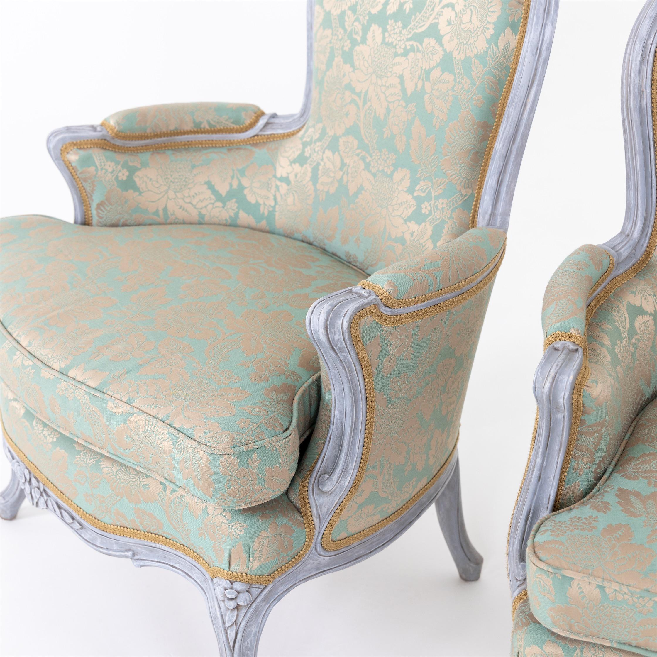 Bergere Chairs, Louis XV Style, 19th Century In Good Condition In Greding, DE