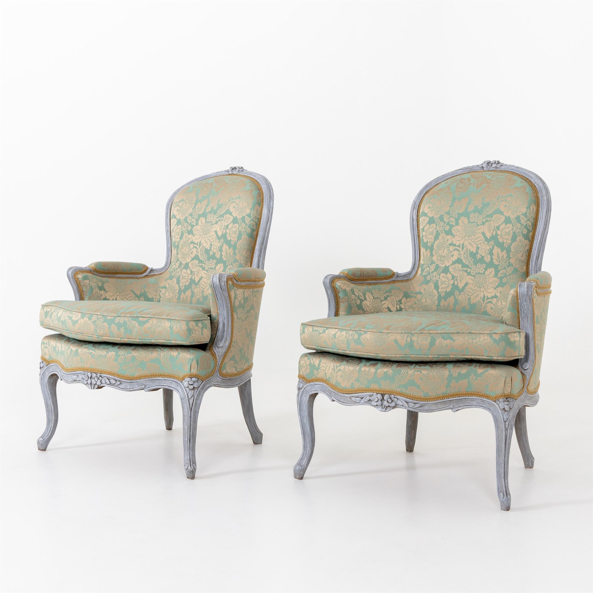 Bergere Chairs, Louis XV Style, 19th Century 1