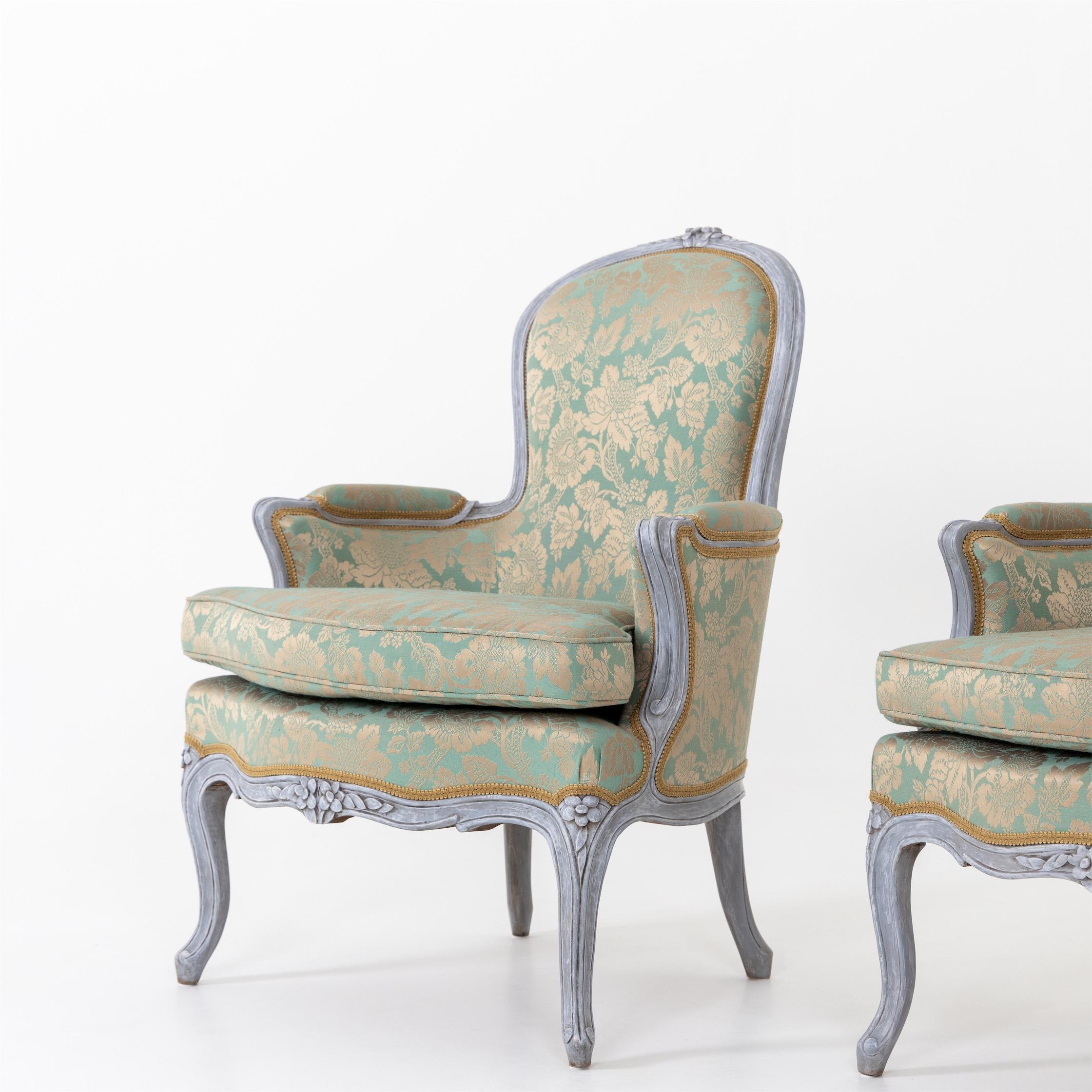 Bergere Chairs, Louis XV Style, 19th Century 2